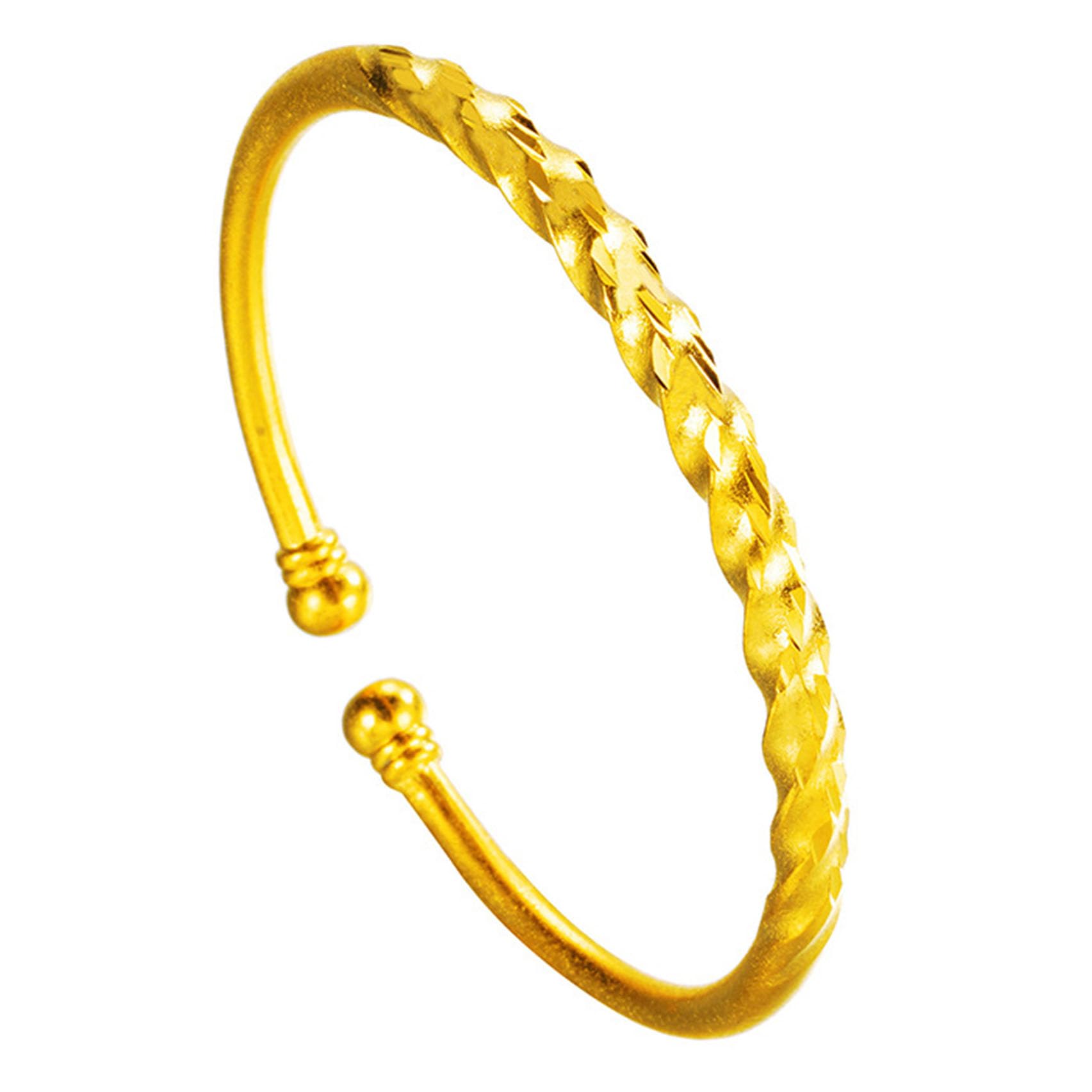 18K Gold Plated Adjustable Open Cuff Bracelet for Women - Elegant Fashion Arm Jewelry for Parties, Weddings & Everyday Wear