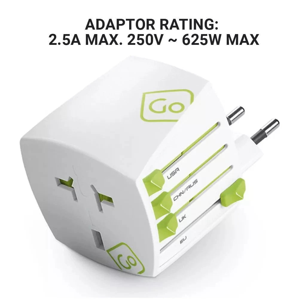Universal Worldwide Travel Adapter - International Power Plug Converter for USA, UK, EU, AU - Perfect for Business Trips & Vacations