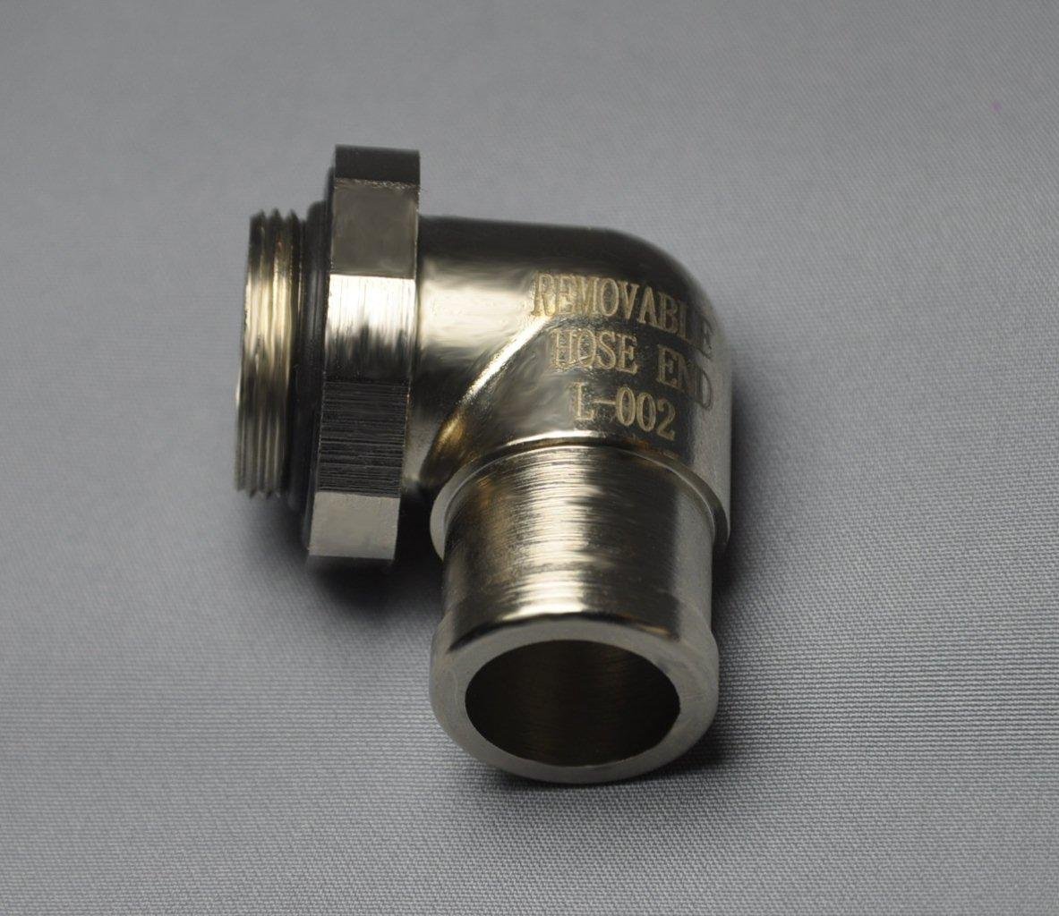 EZ Oil Drain Valve Hose End - L-Shape Large Brass Quick Release for Automotive & Motorcycle Oil Changes - Perfect for DIY Mechanics & Garage Use