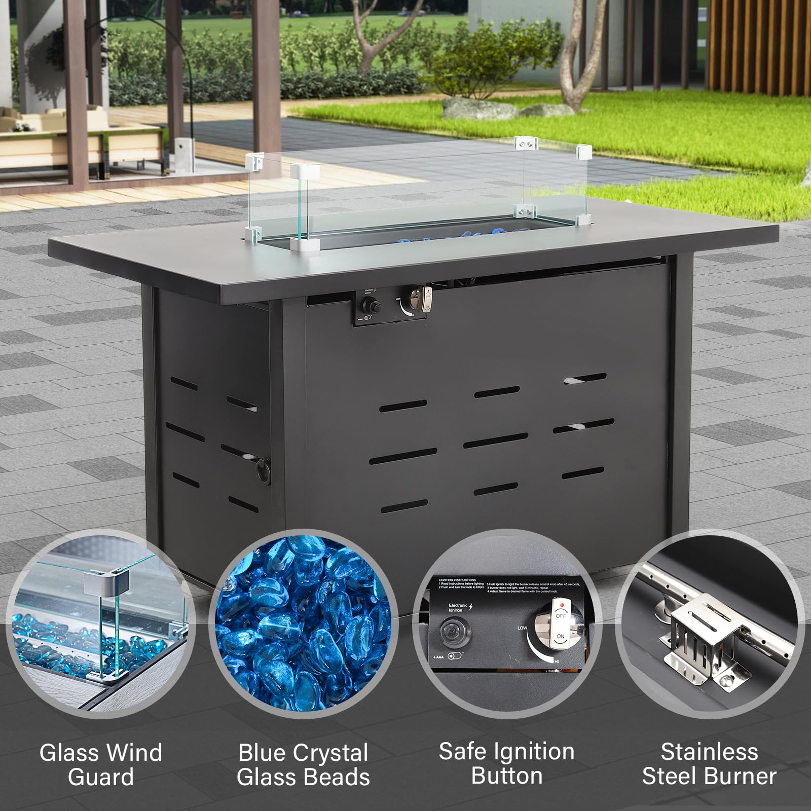 4-Piece Outdoor Patio Furniture Set with 45