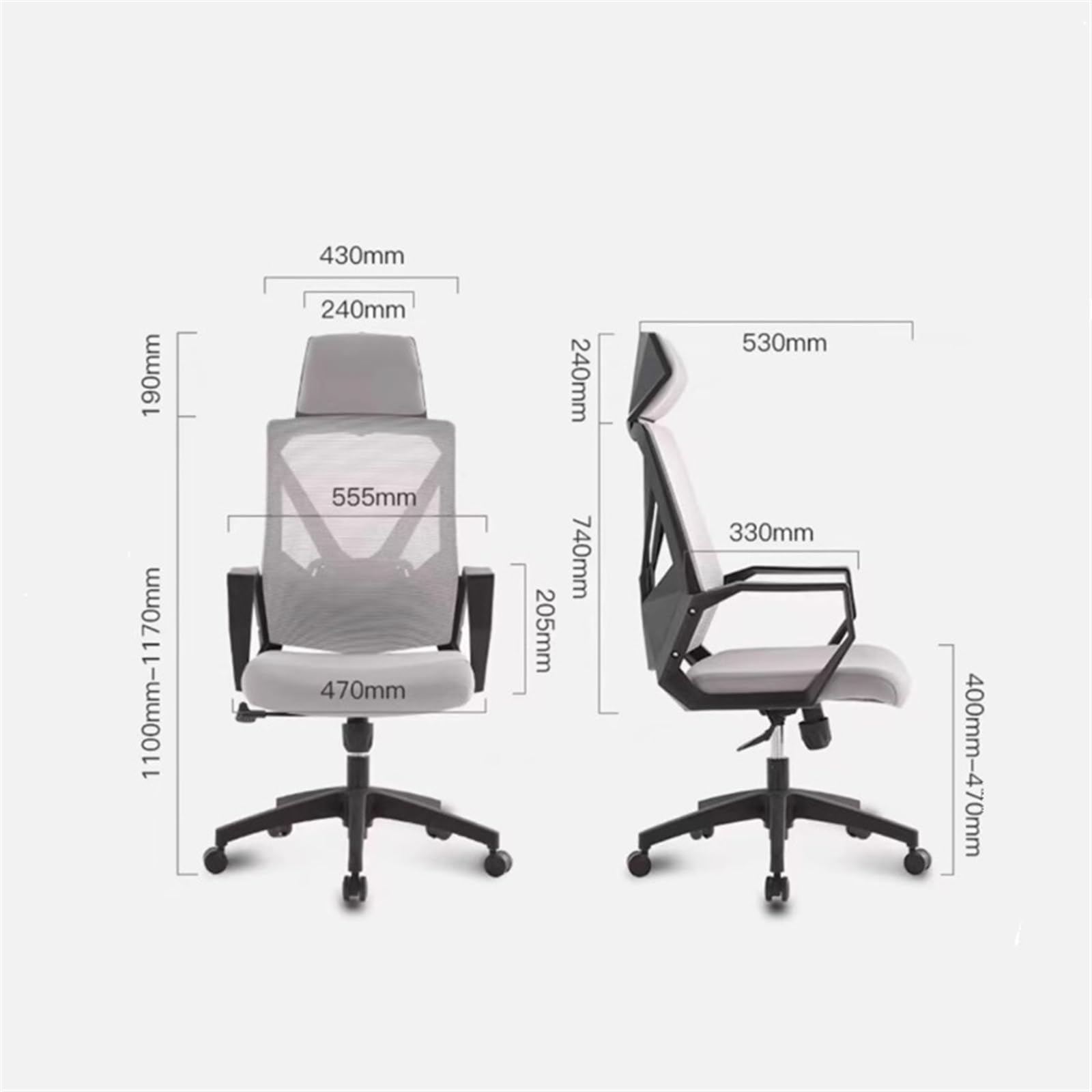 Ergonomic Office Chair with High Back Mesh & Lumbar Support - Adjustable Swivel Desk Chair with Wheels, Armrests & Pillow for Home & Conference - Comfortable Green Mesh Computer Chair for Long Hours Work & Gaming
