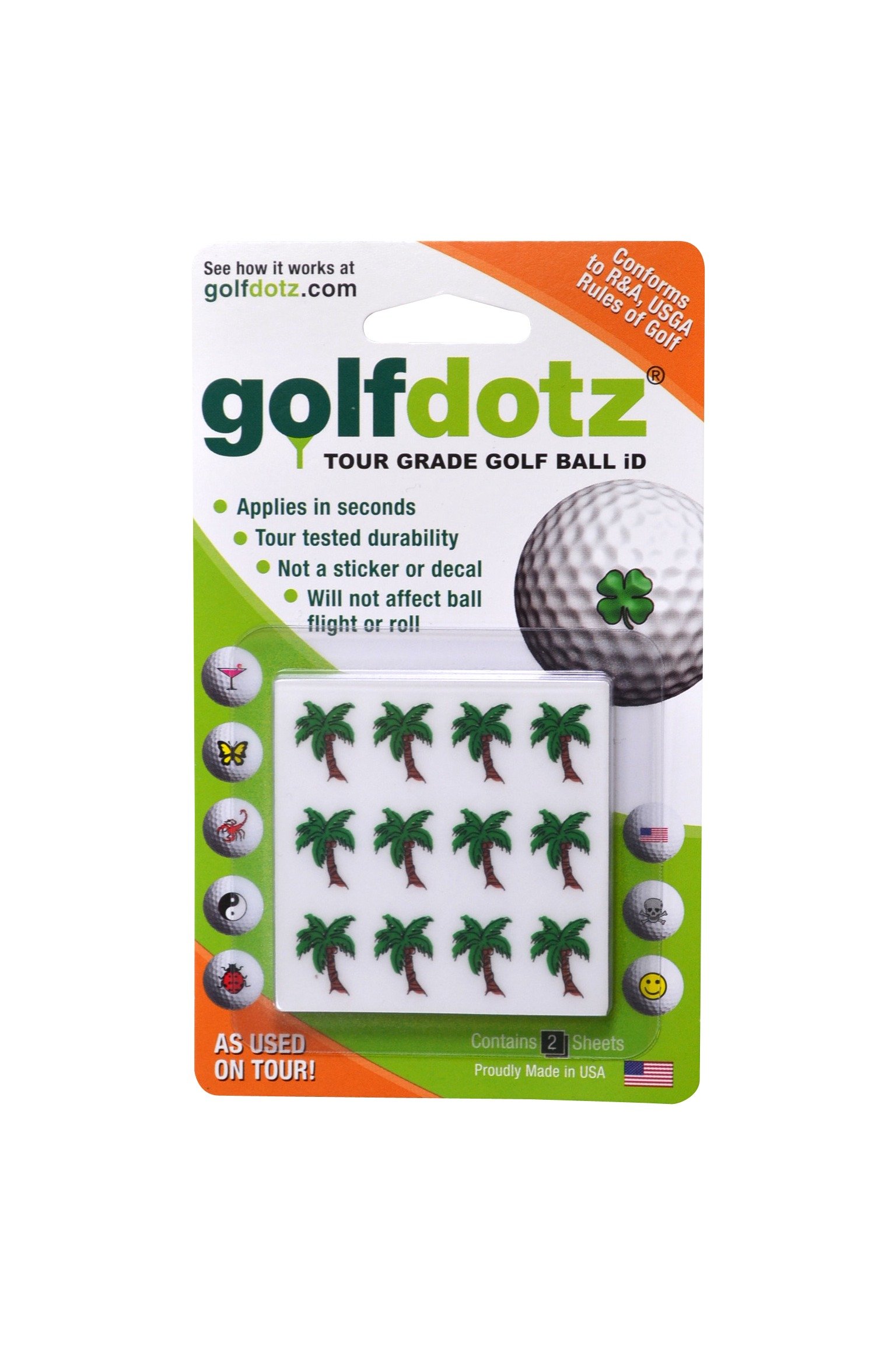 Golfdotz Tropical Collection - Premium Golf Ball Markers & Customizers (18-32 Count) for Golf Accessories - Perfect for Personalizing Golf Balls & Enhancing Your Game