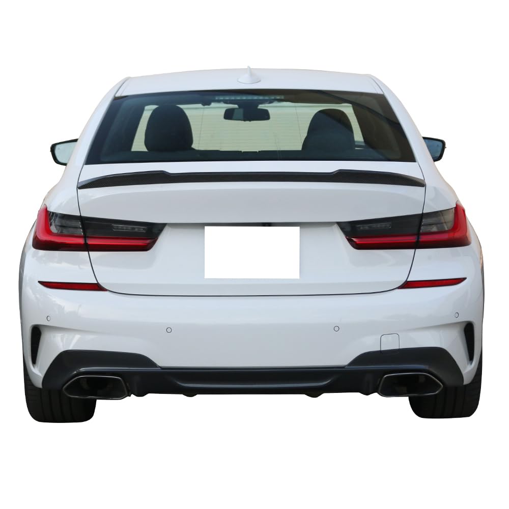 IKON MOTORSPORTS Carbon Fiber Trunk Spoiler for 2019-2025 BMW 3-Series G20 & 2021-2025 BMW M3 G80/M3 CS - CS Style Rear Boot Lid Wing - Lightweight & Durable - Perfect for Street Racing & Car Shows