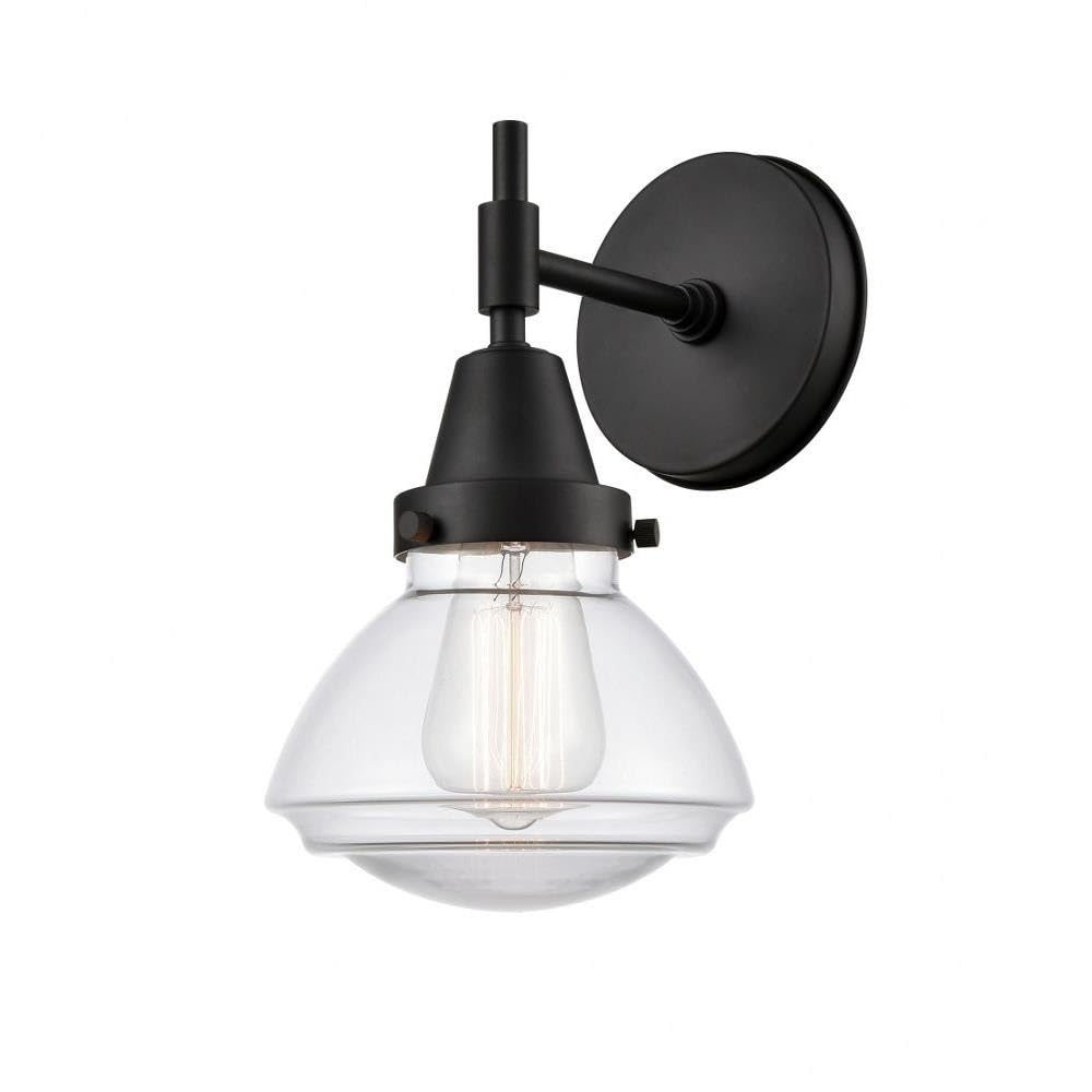 Innovations 447-1W-BK-G322 Modern Black Wall Sconce Light Fixture - Perfect for Bedroom, Hallway, and Living Room Lighting