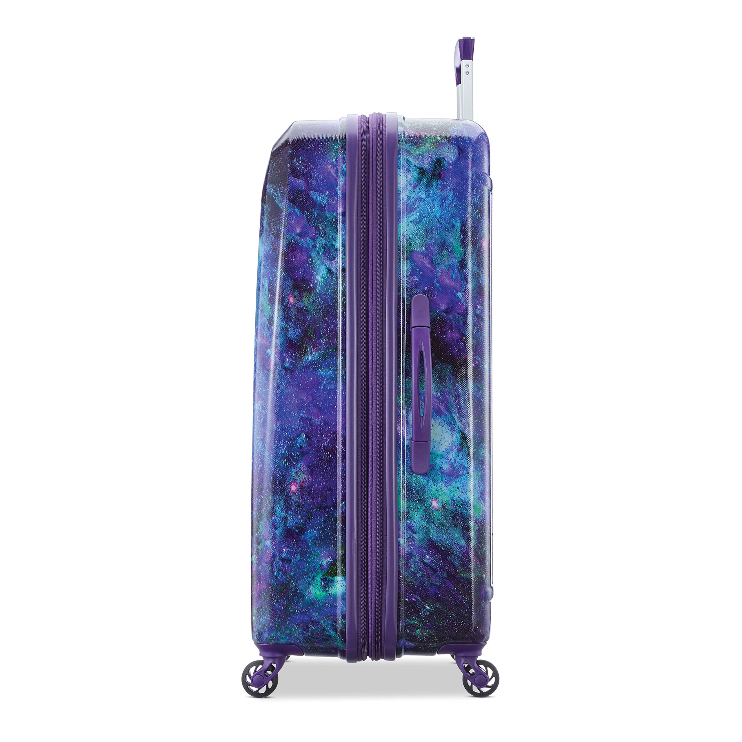 American Tourister Moonlight 28-Inch Hardside Expandable Luggage with 360° Spinner Wheels - Lightweight Checked Suitcase for Travel, Vacations & Business Trips (Cosmos Blue)