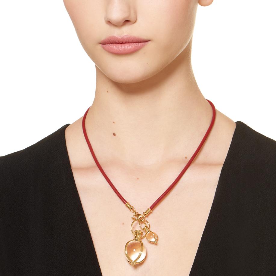 Temple St. Clair Classic Round Rock Crystal Amulet Necklace - Elegant Healing Stone Jewelry for Women | Perfect for Meditation, Spiritual Protection & Everyday Wear
