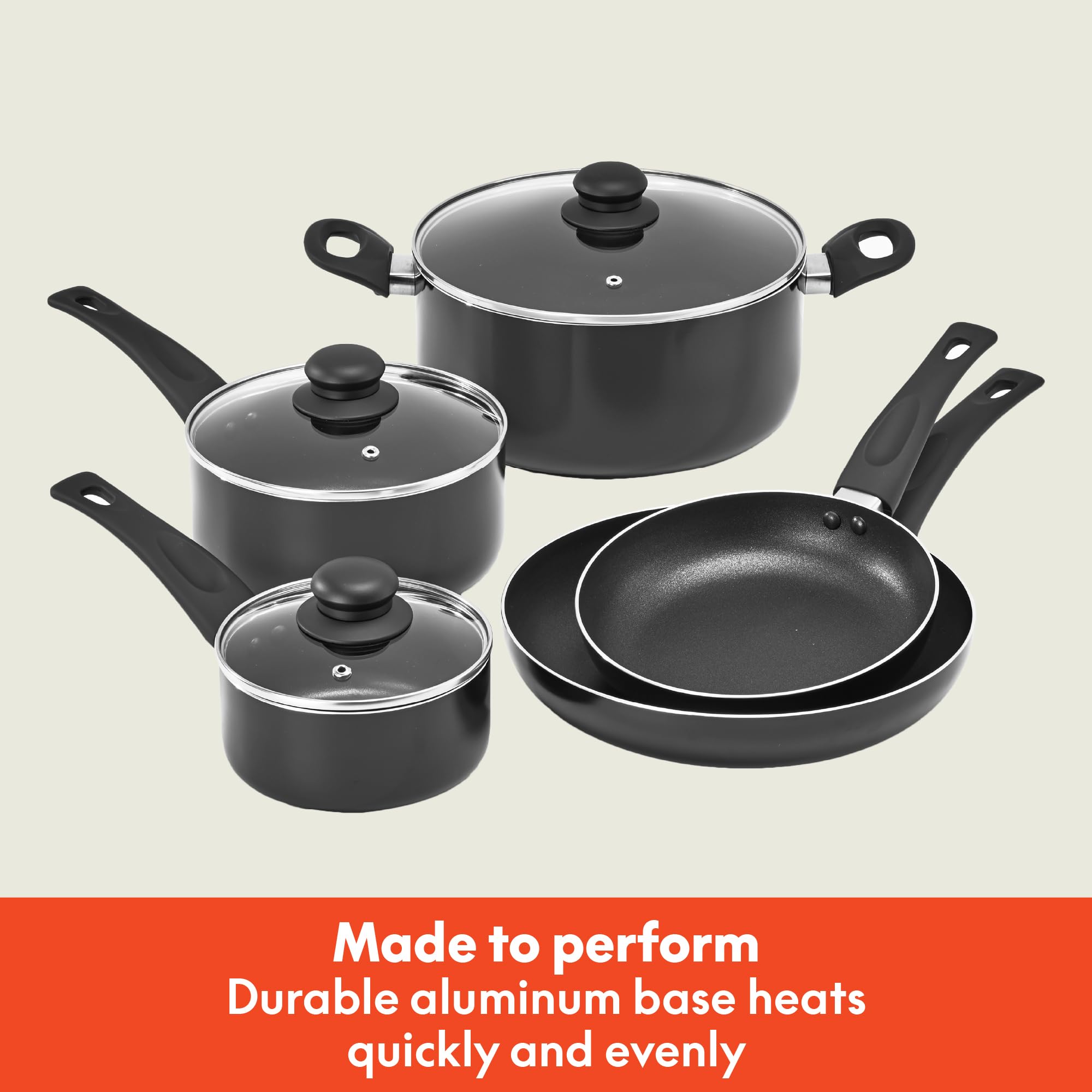 Bella 12-Piece Nonstick Cookware Set - PFOA-Free Pots and Pans with Utensils, Scratch-Resistant Aluminum Cooking Surface for Gas, Electric & Induction Stoves - Perfect for Everyday Cooking, Family Meals & Professional Kitchens