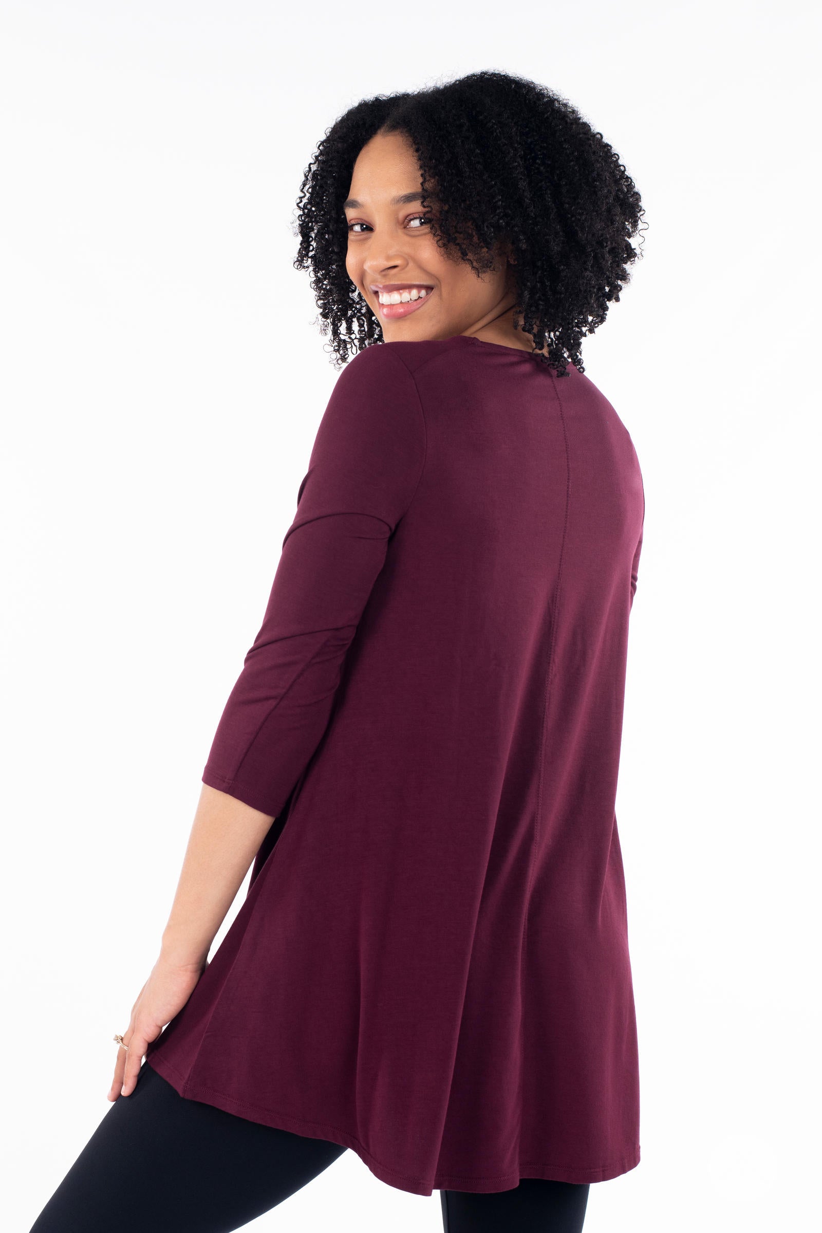 Classic 3/4 Sleeve Tunic Top for Women - Flowy Casual Blouse for Everyday Wear | Perfect for Office, Outings & Layering