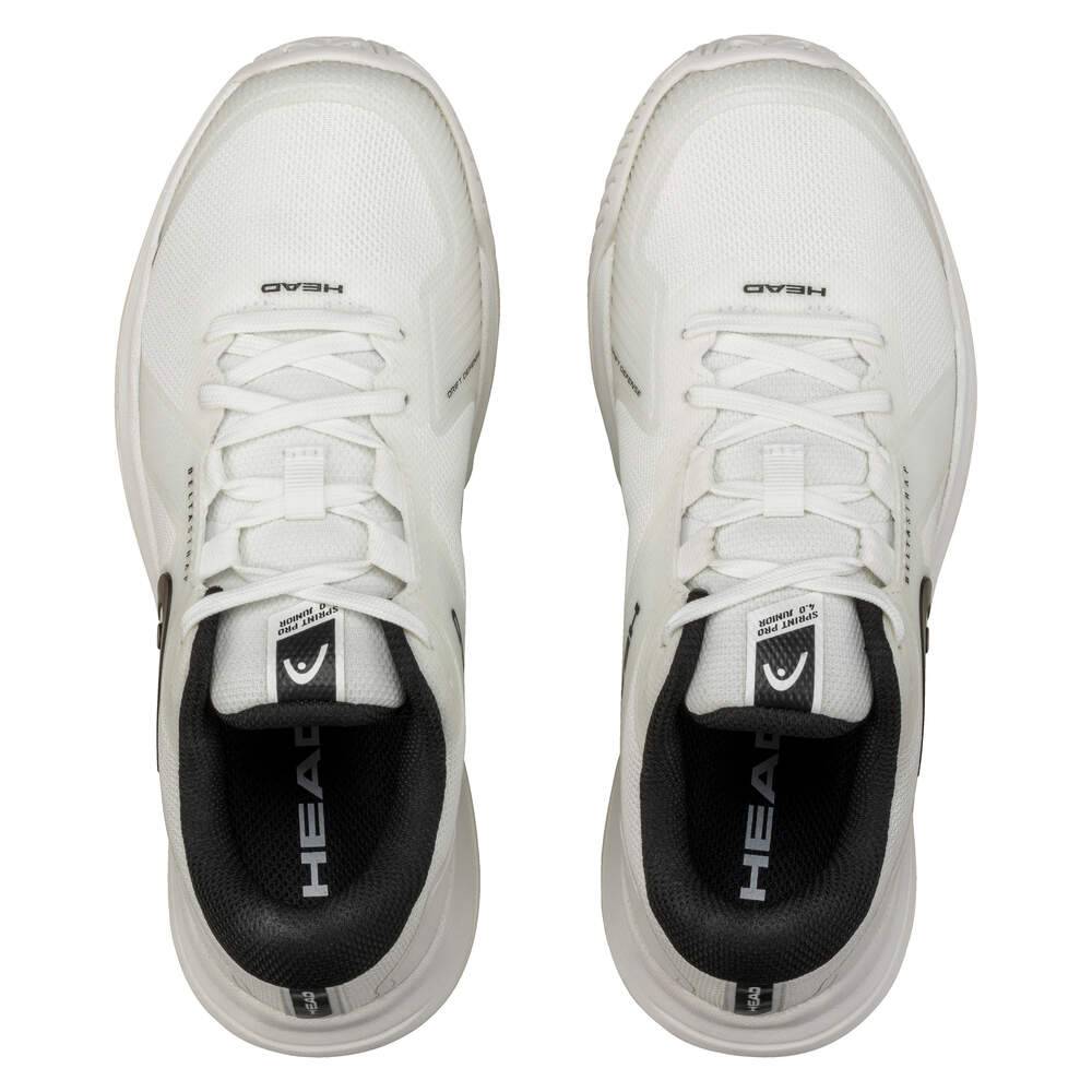Head Sprint 4.0 Junior Tennis Shoes for Boys & Girls - Lightweight White/Black Athletic Shoes for Kids - Perfect for Court Training, School PE & Casual Wear