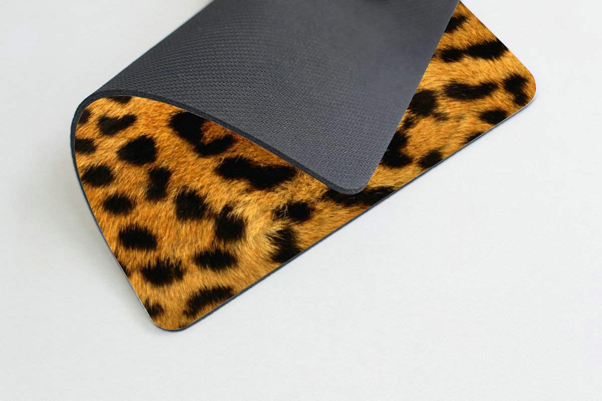 Smooffly Leopard Print Mouse Pad - Non-Slip Animal Pattern Desk Mat for Office & Gaming (9.5