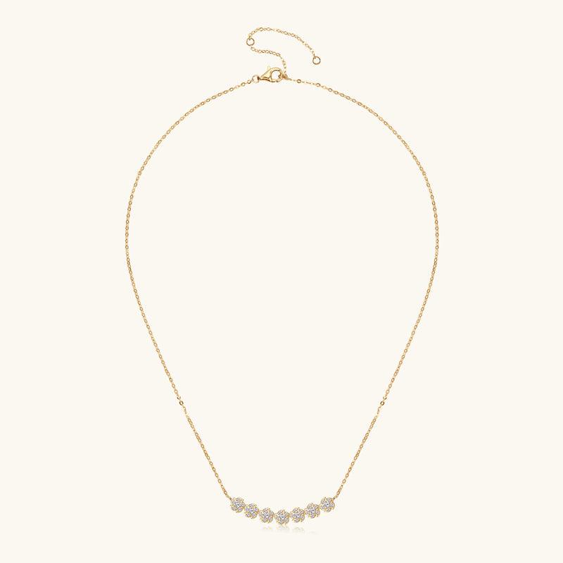 Stunning Moissanite Pendant Necklace for Women - Premium 925 Sterling Silver Flower Jewelry Gift for Anniversary, Birthday & Valentine's Day