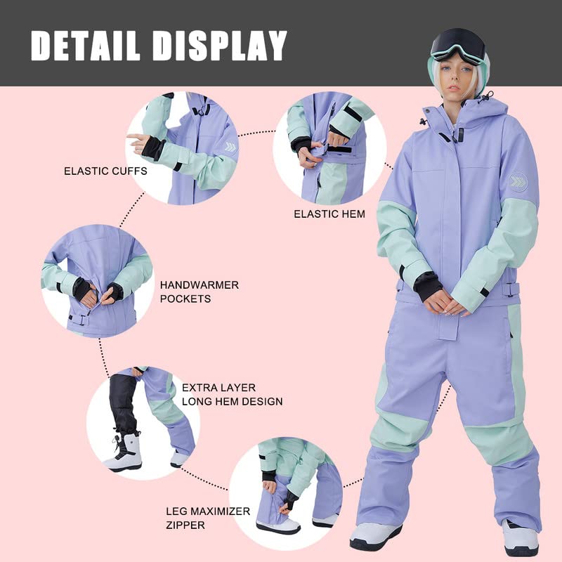 Waterproof Unisex Snow Suit for Men & Women - Winter Ski & Snowboard Jumpsuit | One-Piece Snowsuit for Outdoor Activities | Perfect for Skiing, Snowboarding & Cold Weather Adventures