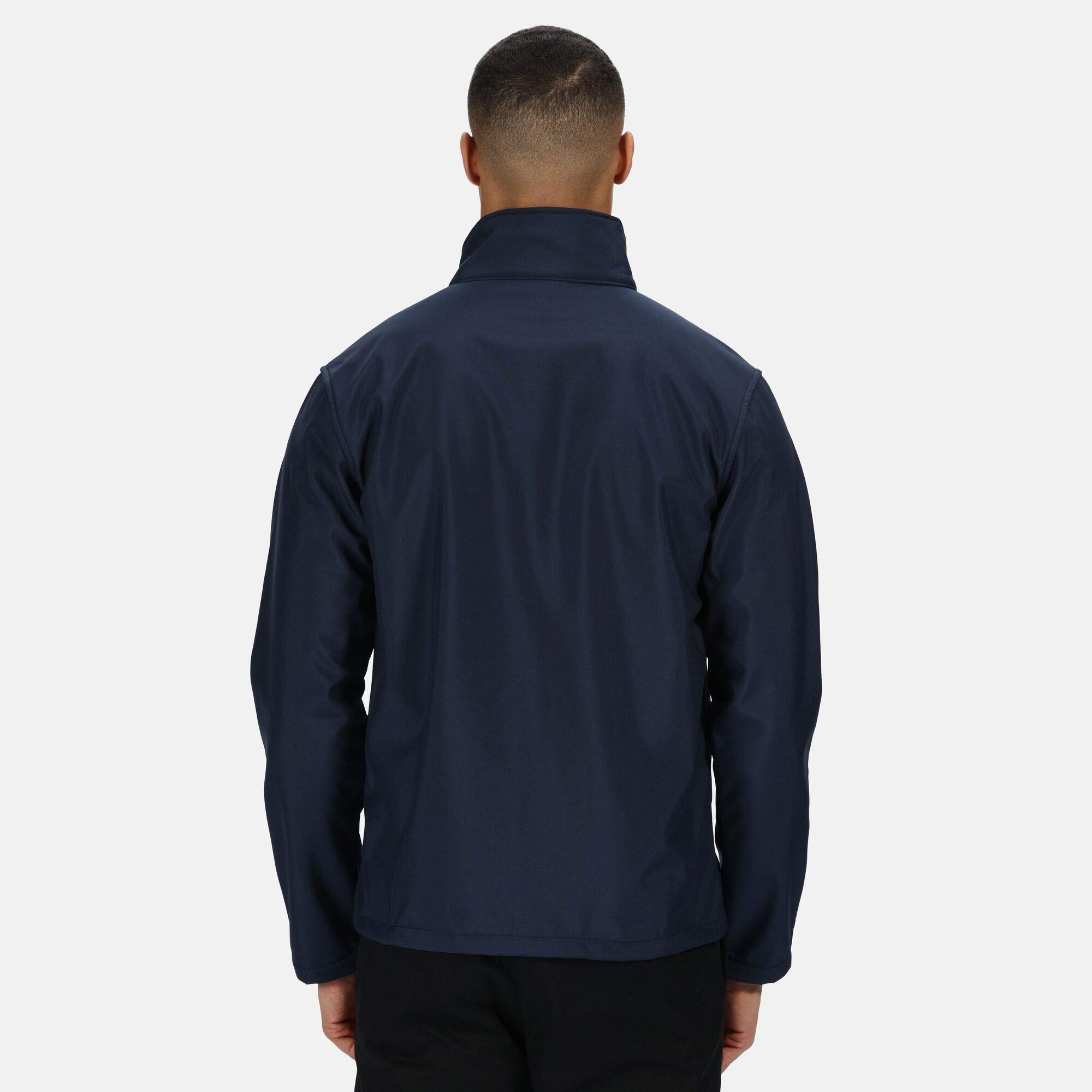 Men's Classic 3-Layer Waterproof Breathable Softshell Jacket - Navy Blue, Size M (Chest 40