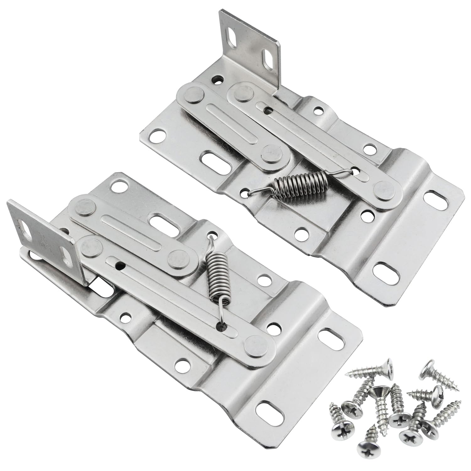 SUUJI 45 Degree Tilt Tray Hinges - 1 Pair Heavy Duty Steel Scissor Hinges for Kitchen Sink Drawers, Bathroom Flip-Down Doors & Cabinet Storage Boxes | Durable Silver Finish | Perfect for Space-Saving Storage Solutions