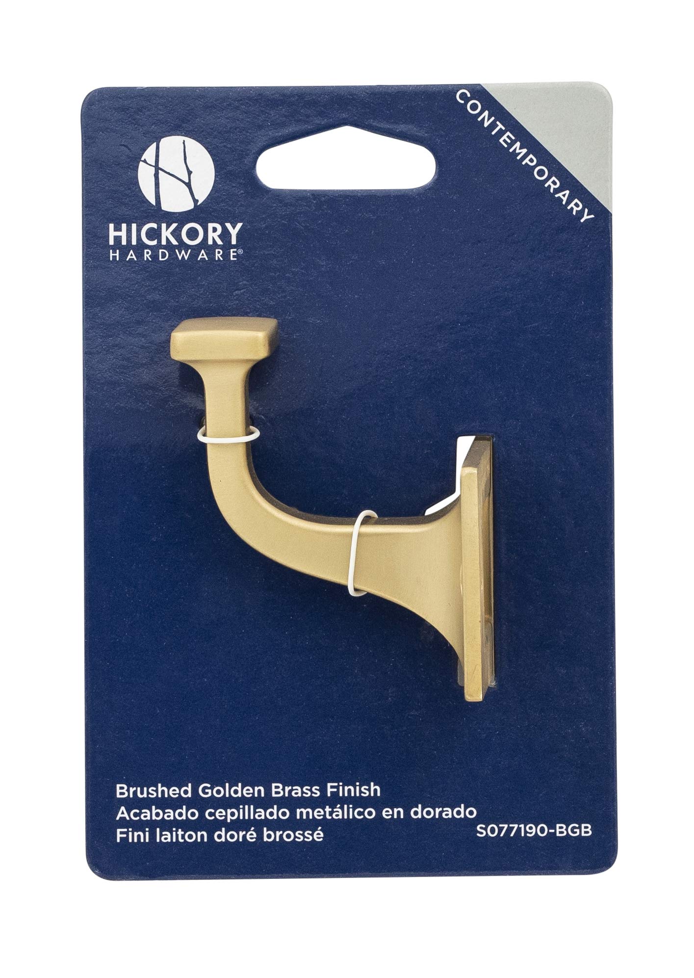 Hickory Hardware Forge Collection Coat Hooks - 10 Pack Brushed Golden Brass Wall Hooks (2-3/4 Inch) for Hanging Coats, Hats, Towels, Robes - Perfect for Entryway, Mudroom, Bathroom & Closet Organization