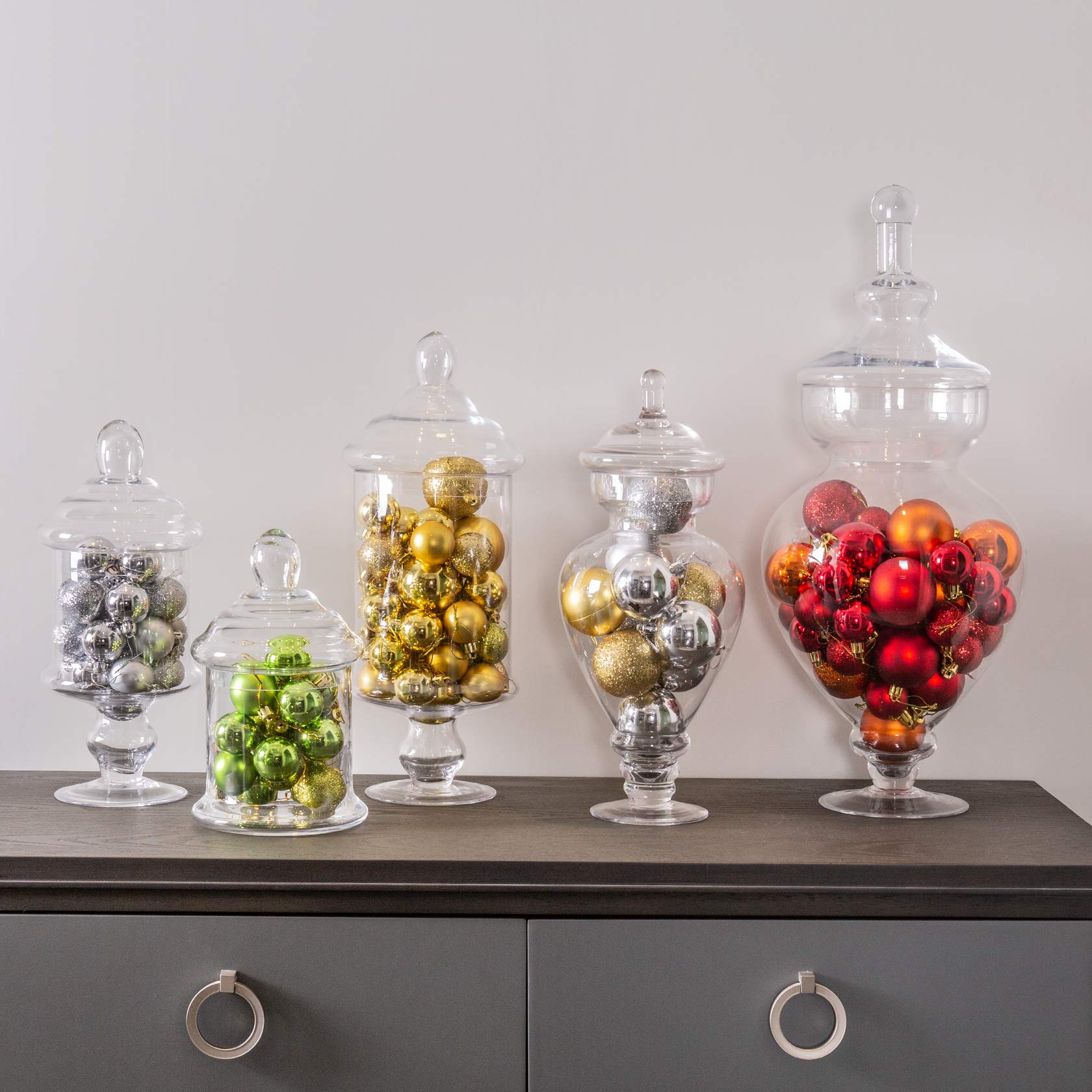 Premium Diamond Star Large Clear Glass Apothecary Jars - 15