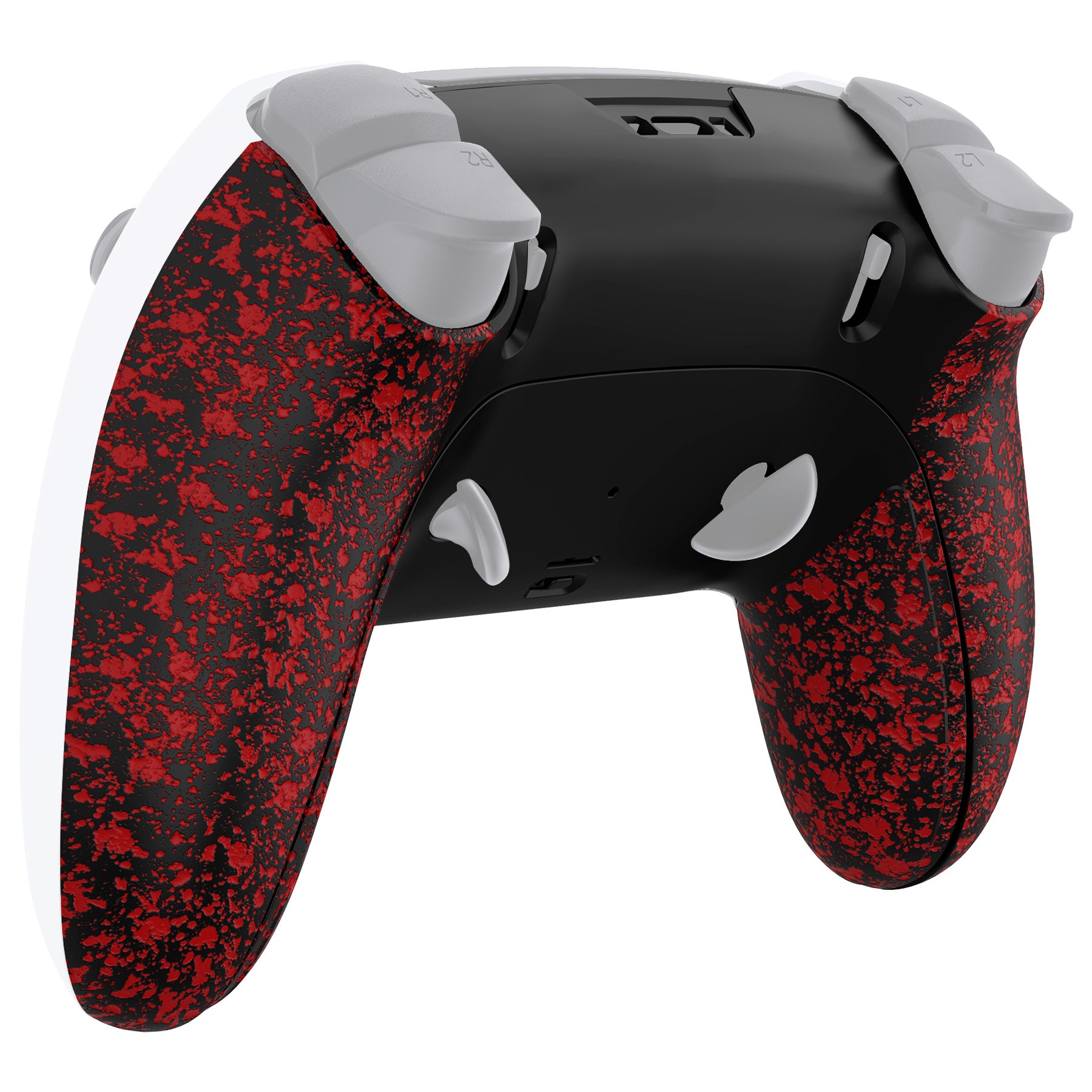 eXtremeRate Custom PS5 Edge Controller Back Housing & Bottom Shell - Non-Slip 3D Textured Red Cover for Improved Grip & Performance | DIY Replacement Back Case & Clip Shell | Perfect for Competitive Gaming & Long Play Sessions