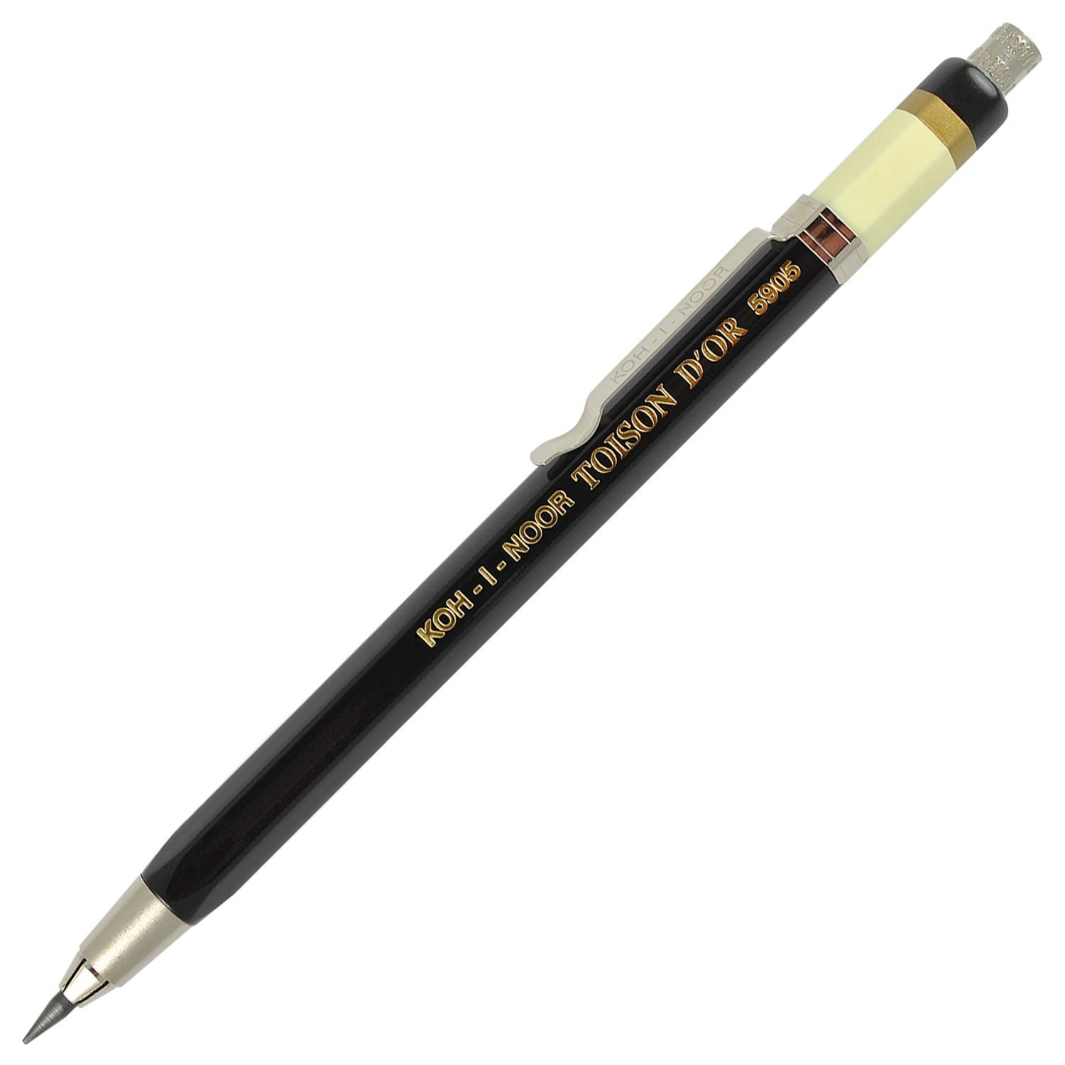 KOH-I-NOOR 5905CL Toison D'or ALL Metal Mechanical Pencil Set with Built-in Sharpener - 2 Premium Drafting Pencils for Artists, Architects & Engineers - Perfect for Sketching, Technical Drawing & Professional Design Work