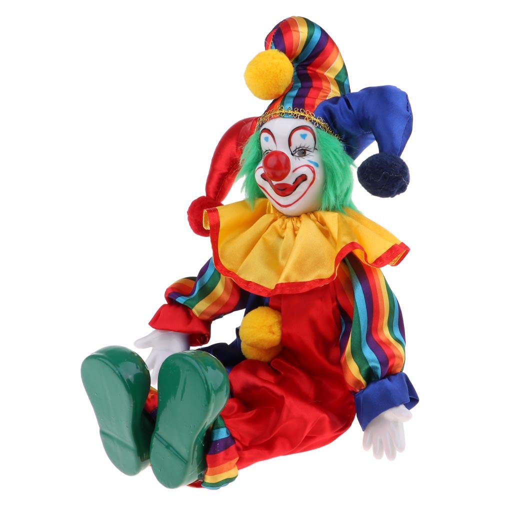 38cm Adorable Smiling Porcelain Clown Doll - Perfect Kids Birthday Gift, Halloween & Christmas Decor, Table Centerpiece for Parties & Home Décor