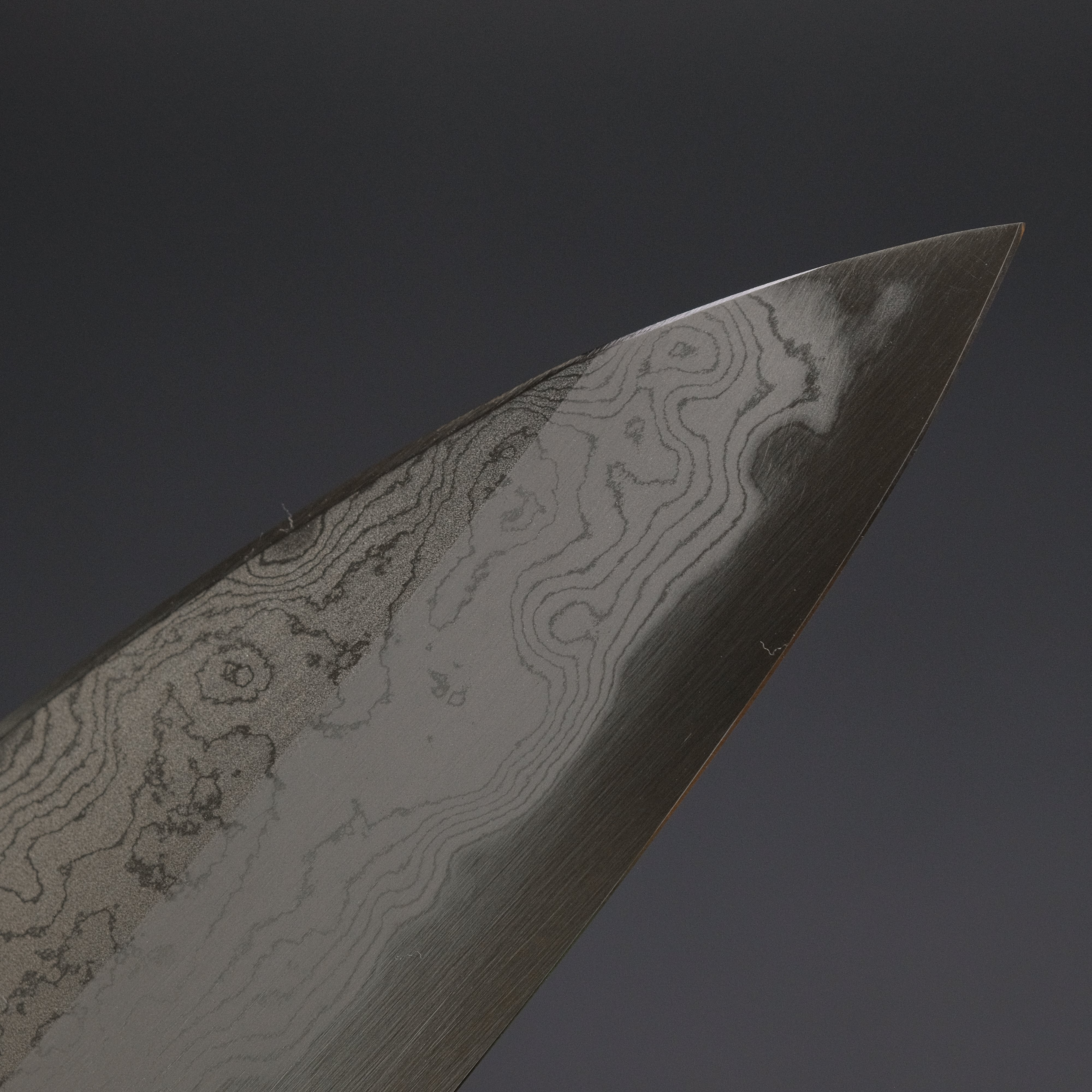 Hitohira Togashi White #1 Damascus Gyuto 210mm Japanese Chef Knife with Burnt Yakusugi Handle - Premium Kitchen Knife for Sushi, Meat Cutting & Professional Cooking
