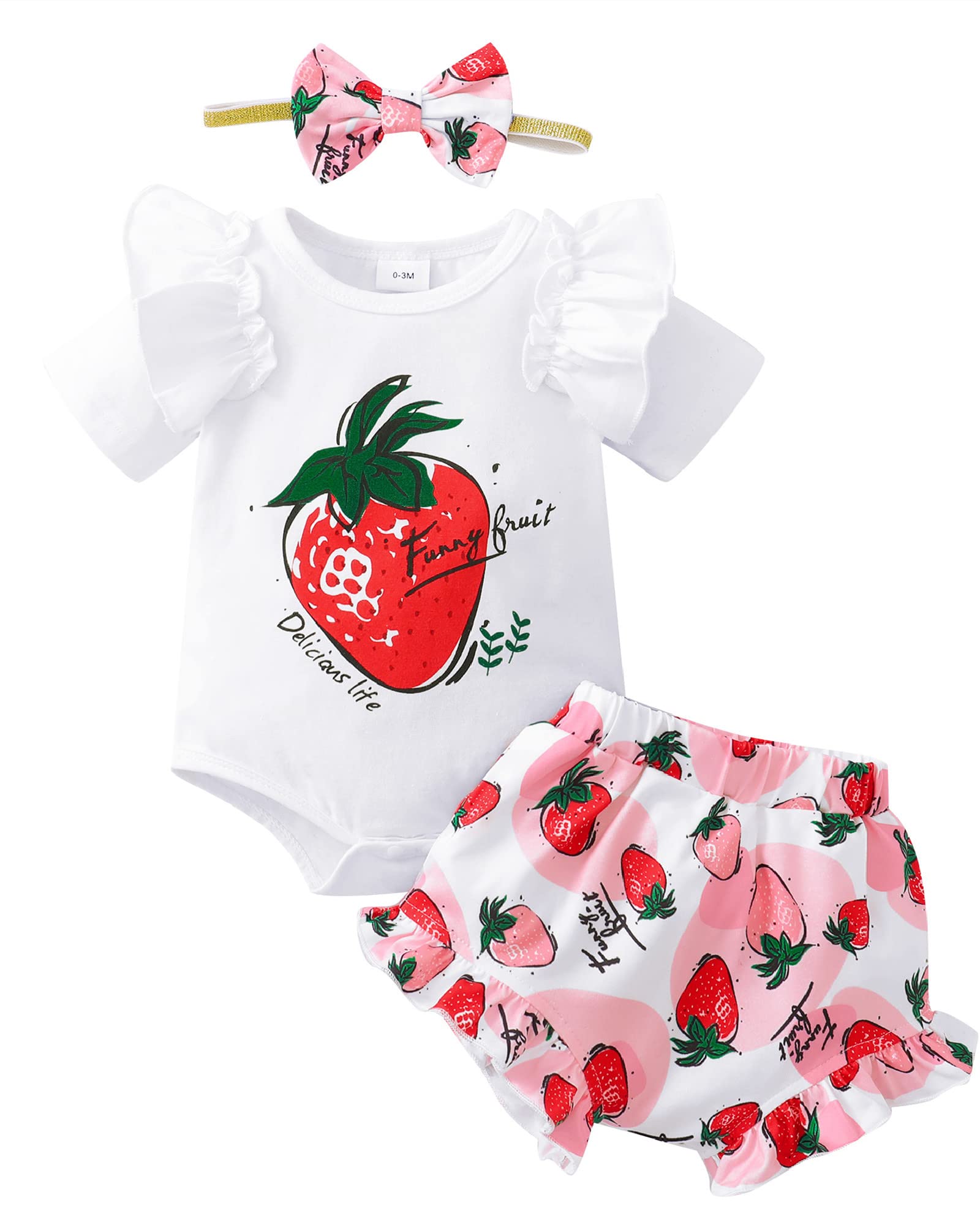 Mioglrie Newborn Baby Girl Clothes - Cute Cotton Romper & Shorts Set for Infant Girls | Summer Outfits for Baby Girls | Perfect for Playdates, Beach Trips & Family Photos