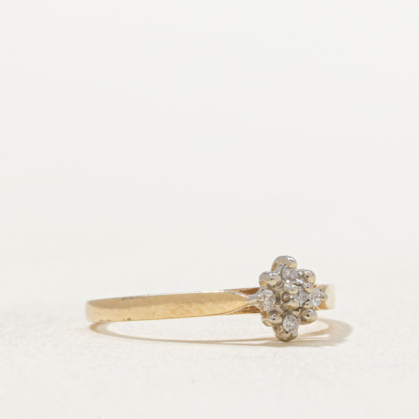 0.025ctw Cluster Diamond Ring for Women - Size 3.5 - Elegant Wedding, Engagement & Anniversary Gift - Perfect for Bridal Jewelry & Special Occasions