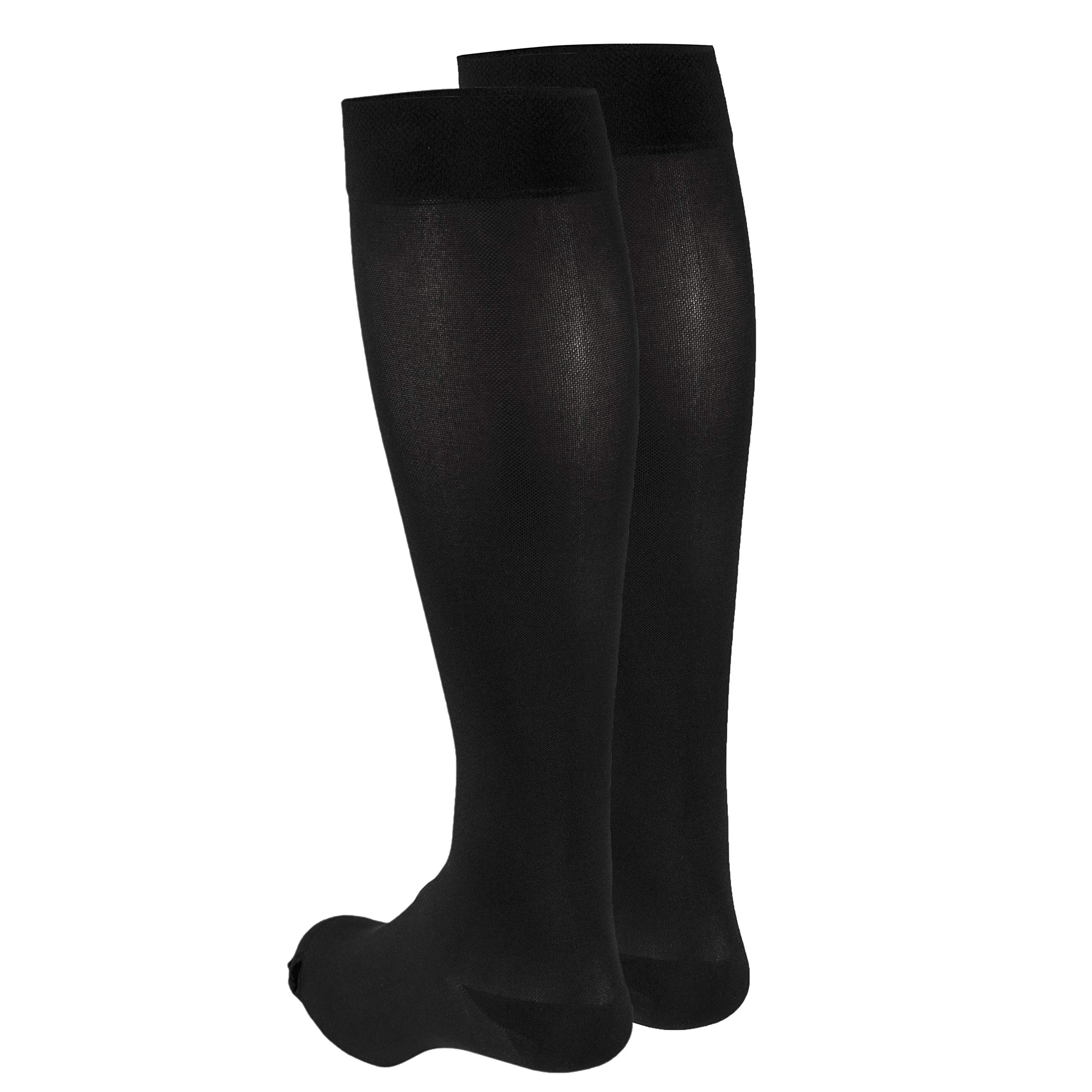 Truform Women's Knee High Compression Stockings 15-20 mmHg - Closed Toe Opaque Black Small - for Varicose Veins, Circulation & Post-Surgery Support - Perfect for Nurses, Travel & Everyday Comfort