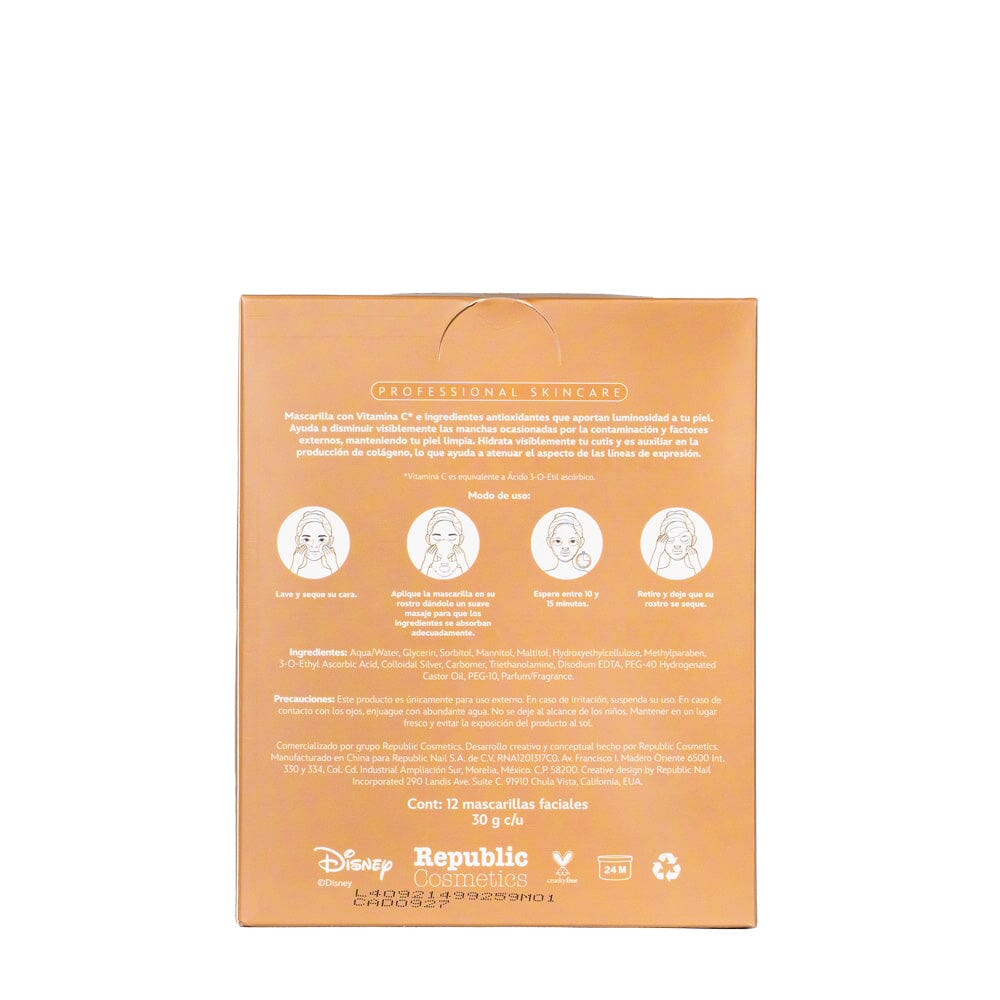 12-Piece Vitamin C Beauty Mask Set by Reina Malvada - Brightening & Hydrating Face Masks for Glowing Skin | Perfect for Spa Nights, Self-Care Routines & Gift Giving