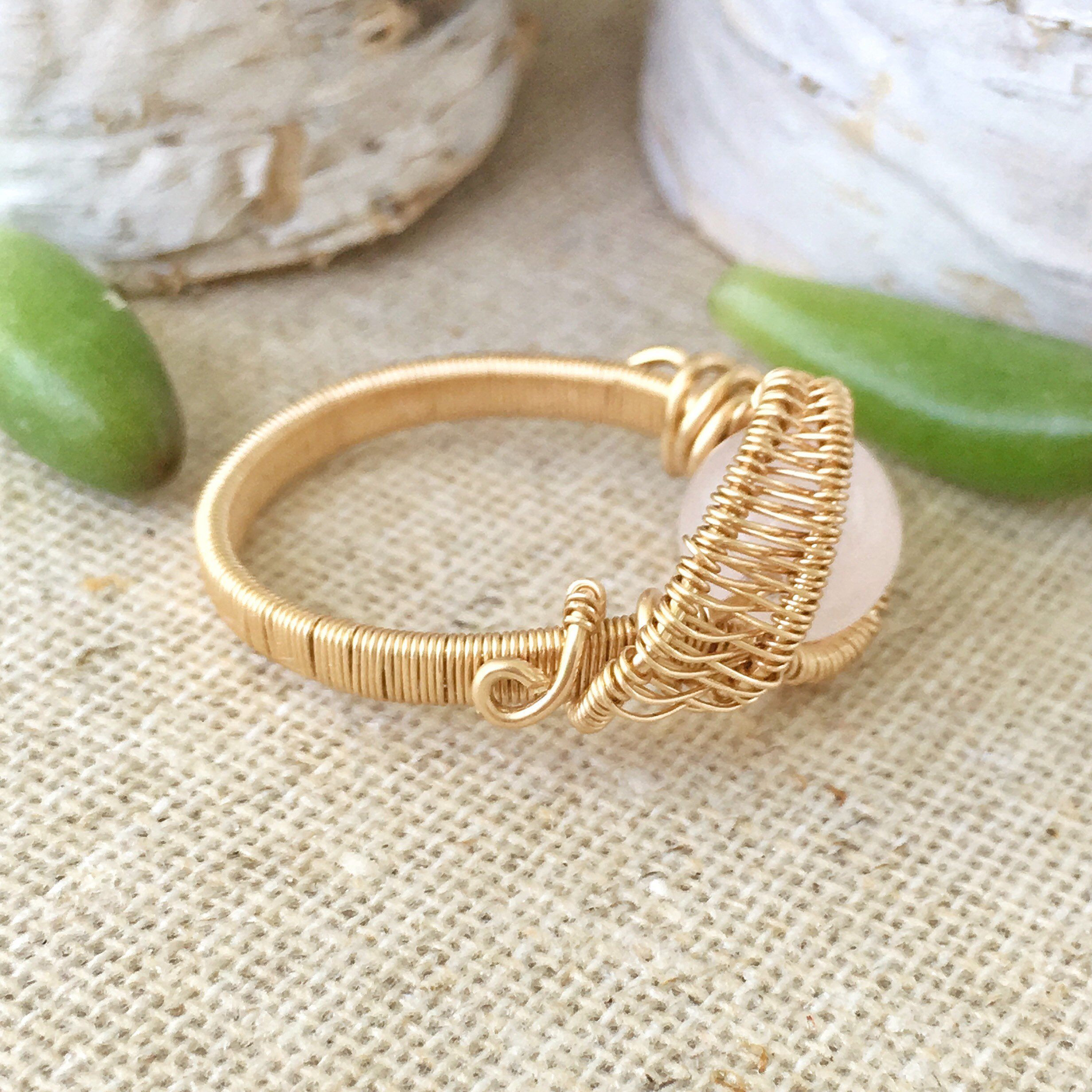 14K Gold Filled Rose Quartz Ring for Women - Elegant Stackable Dainty Jewelry Gift for Valentine's Day, Anniversary & Everyday Wear