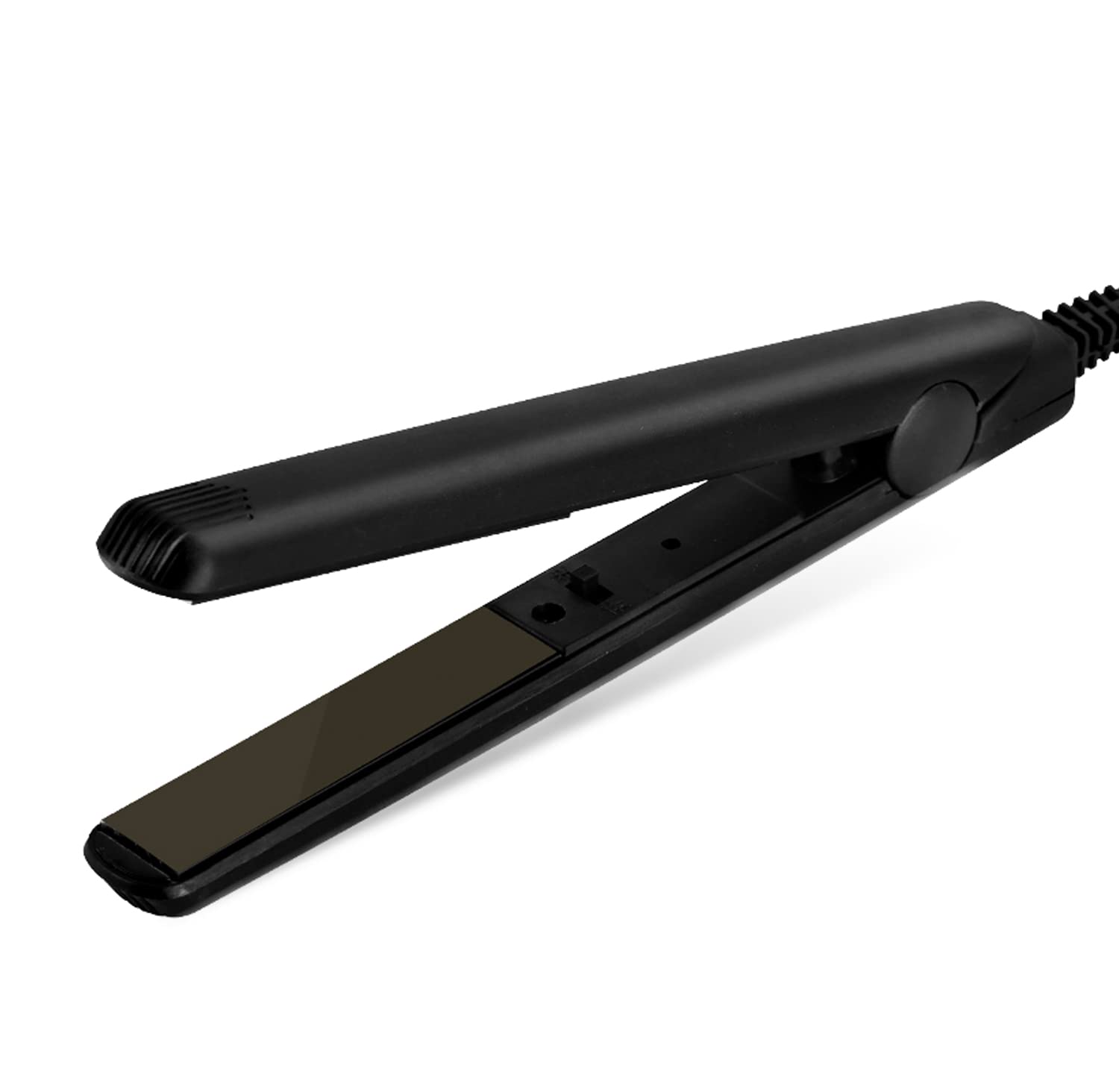 2 in 1 Professional Hair Straightener & Curling Iron - Mini Flat Iron with Carbon Steel Plates for Travel & Business Trips - Portable Lightweight Hair Styler for Short Hair & Bangs (Black) - Perfect for Home, Salon & On-the-Go Styling
