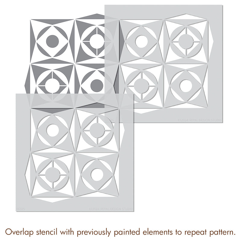 Inside Out Small Tile Stencil - DIY Mosaic Tile Stencils for Home Decor, Bathroom & Kitchen Backsplash - Reusable Wall & Floor Tile Painting Template