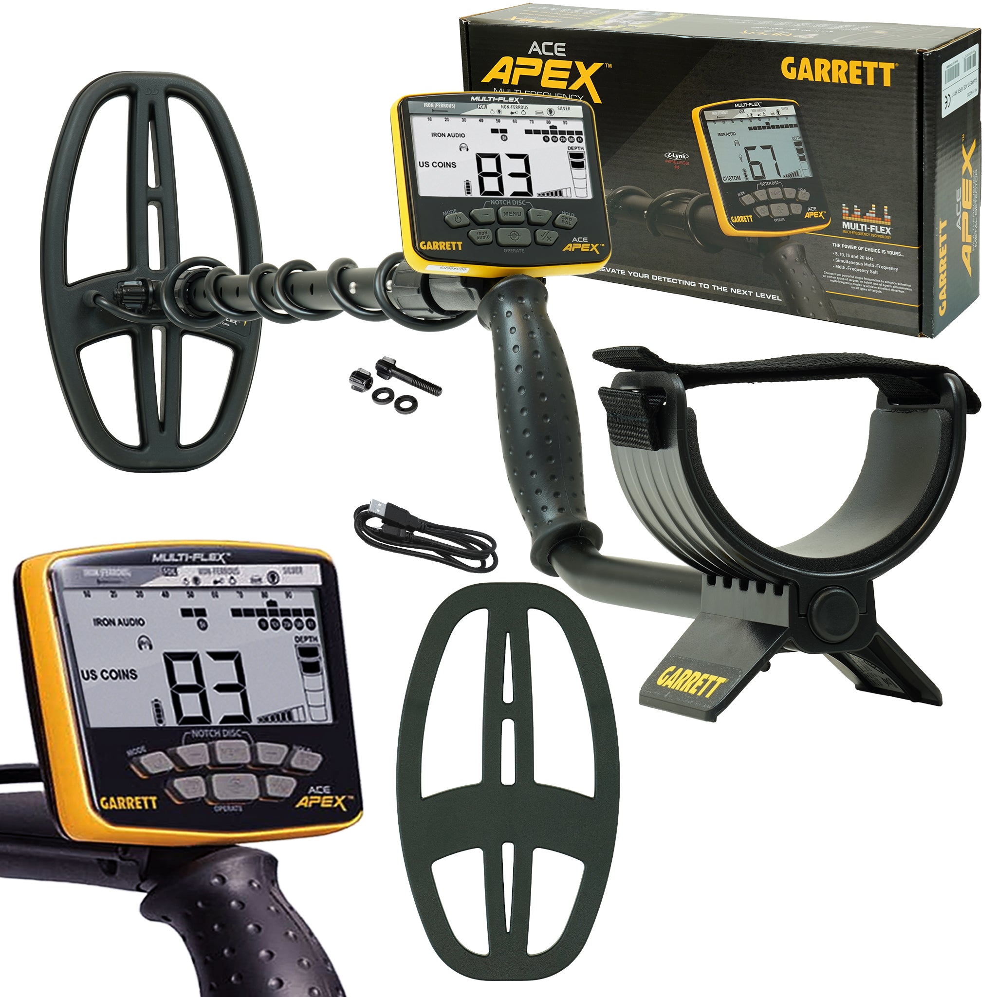 Garrett ACE APEX Metal Detector with 6 x 11 DD Viper Coil - Professional Waterproof Metal Detector for Treasure Hunting, Beach, Gold & Coin Detection - Perfect for Outdoor Adventures & Metal Detecting Enthusiasts