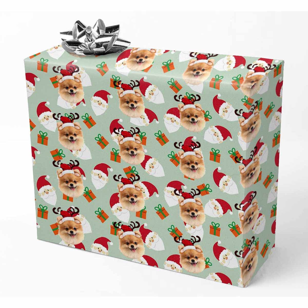 Custom Santa Claus Face Wrap Paper - Personalized Photo Gift Wrapping Paper for Christmas, Valentine's Day & Birthdays - 5 Rolls Bulk Pack - Perfect for Holiday Gifts, Party Favors & Romantic Surprises