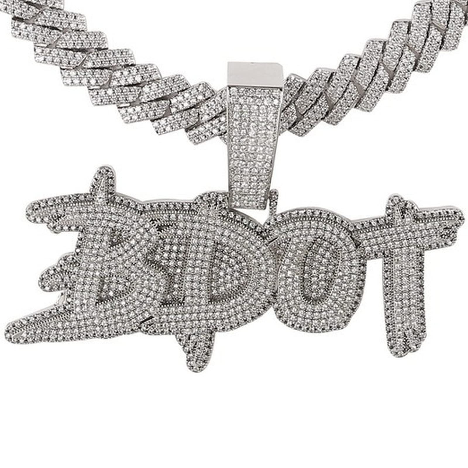 Custom Name Necklace for Men - Personalized Iced Out Zirconia Pendant - Hip Hop & Rock Jewelry - Trendy Collares Hombre - Perfect for Gifts, Parties & Fashion Statements (Includes Free Delivery Chain)