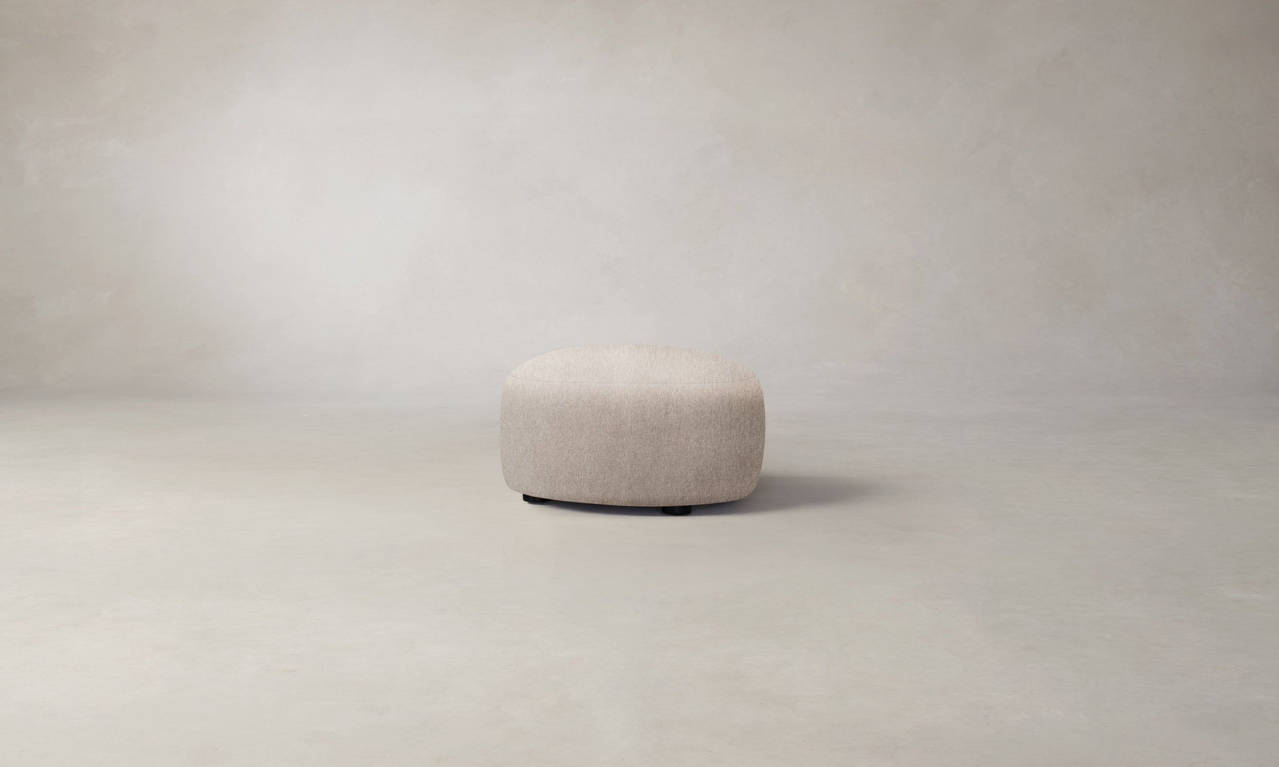 Luxury Chelsea Ottoman with Deep Pile Mohair in Limestone - Perfect for Living Room, Bedroom & Home Office Seating