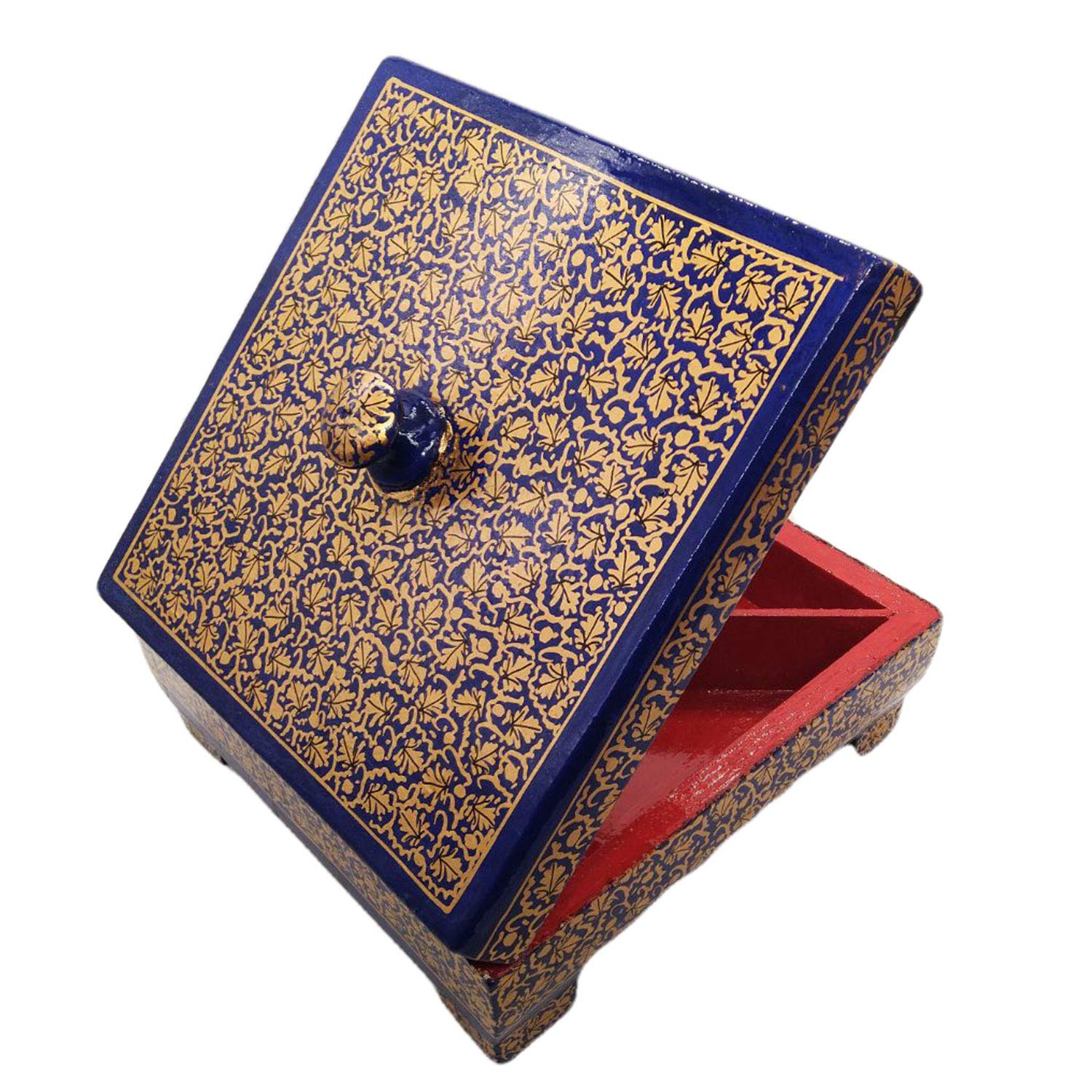 Handmade Christmas Jewelry Organizer Box - Premium Dry Fruit & Trinket Storage Box for Women - Award-Winning Indian Artisan Crafted Gold Jewelry Case | Perfect for Holiday Gifts, Home Decor & Jewelry Organization