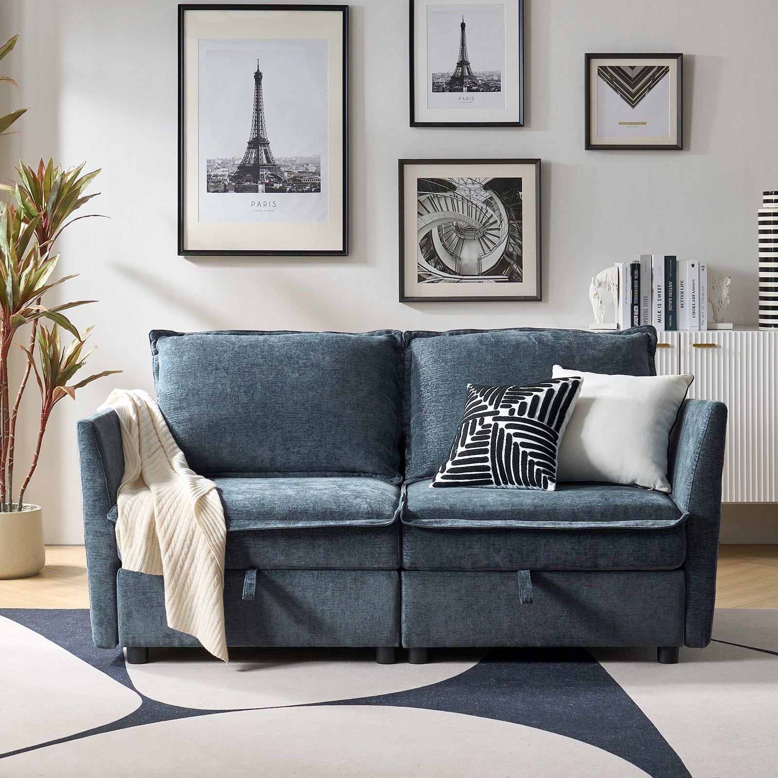 Harmetrix Oversized Soft Sectional Couch with Storage | Modern L-Shaped Sofa Bed with Hidden Compartment | Perfect for Living Room, Family Room & Small Spaces