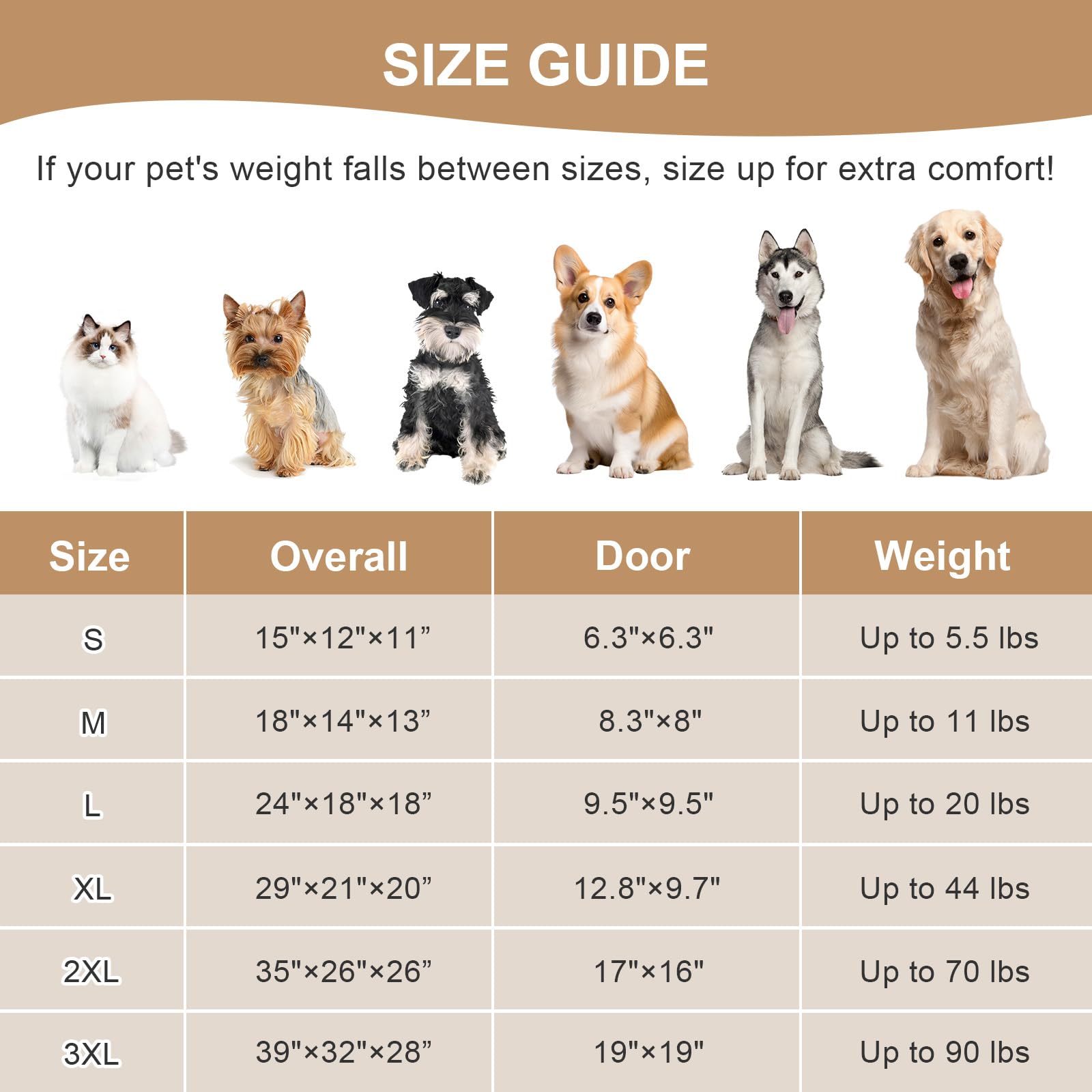 Jiupety 2-in-1 Portable Dog House for Medium Dogs - XL Size Indoor/Outdoor Pet Shelter with Waterproof Roof - Perfect for Backyard, Camping & Travel (Brown)
