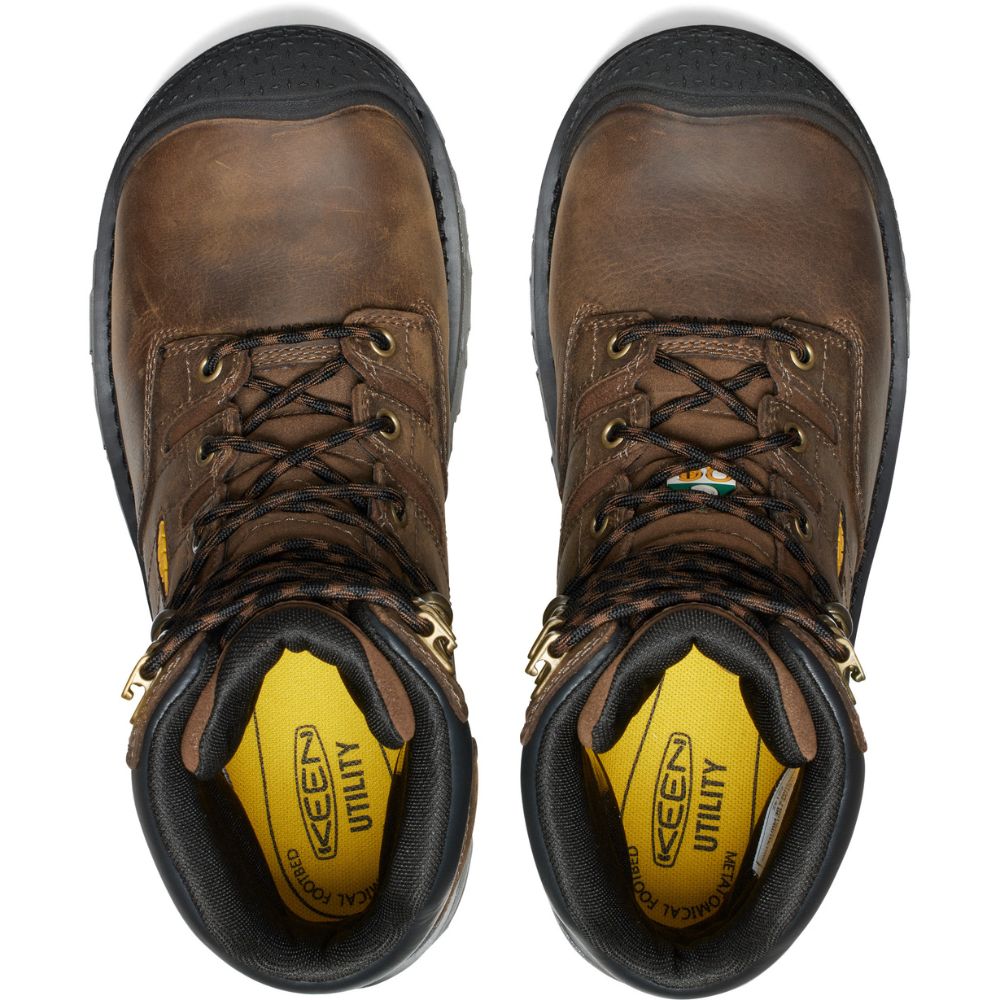 **Keen Camden Men's Size 8 Waterproof Composite Toe Work Boots - Brown (Model 1027678) | Durable & Comfortable for Construction, Hiking & Outdoor Work**