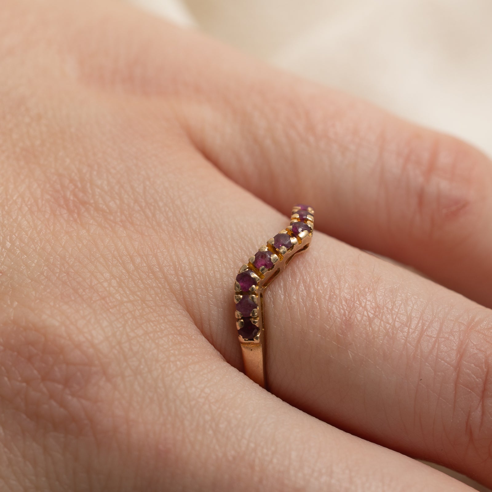 Ruby Zig Zag Ring | 0.13ctw Genuine Gemstone | Size 7.25 | Elegant Stackable Ring for Women | Perfect for Everyday Wear, Date Nights & Special Occasions