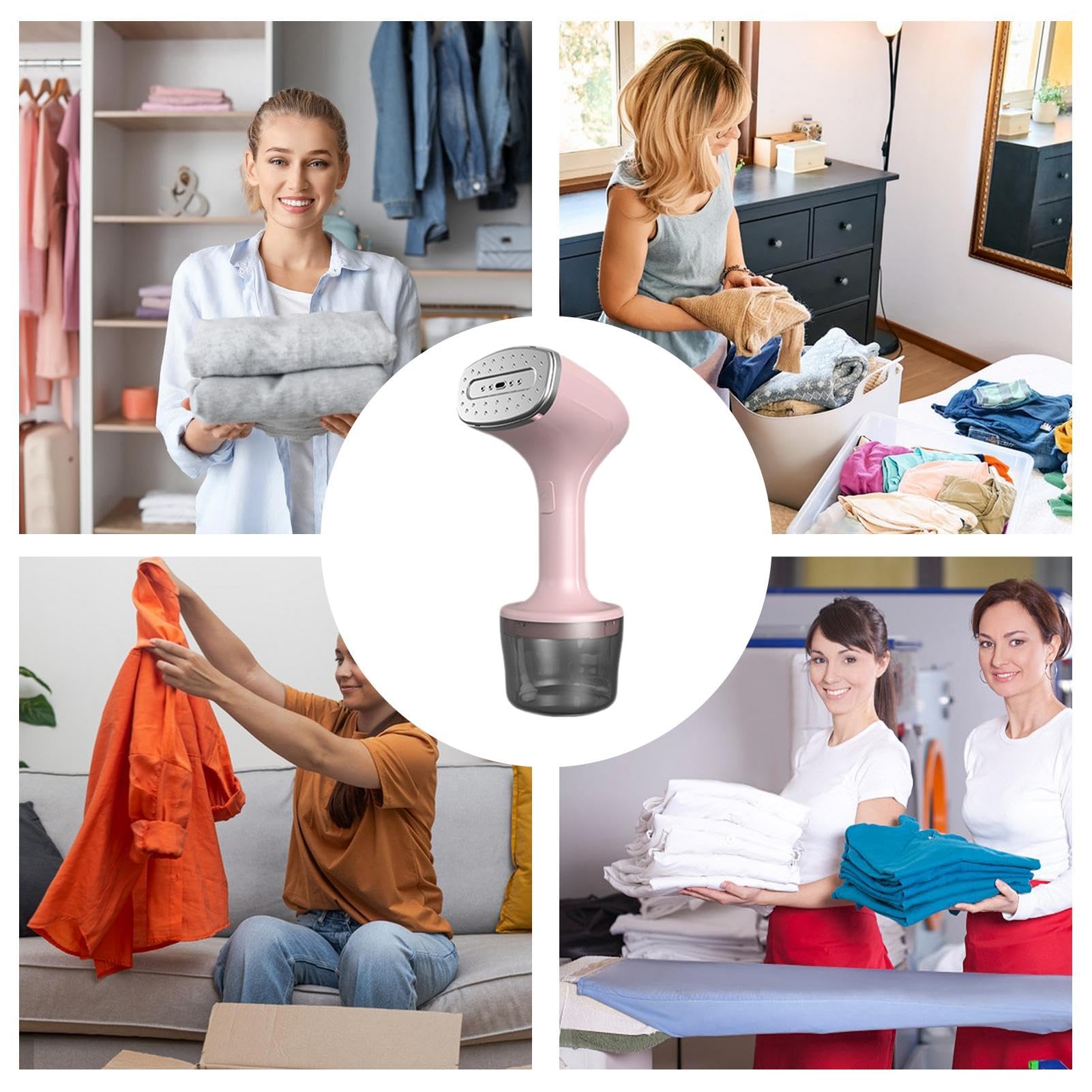 Portable Handheld Clothes Steamer for Travel - Compact Garment & Fabric Steamer with Fast Heating - Perfect for Wrinkle Removal at Home, Hotels, and On-The-Go Outfits