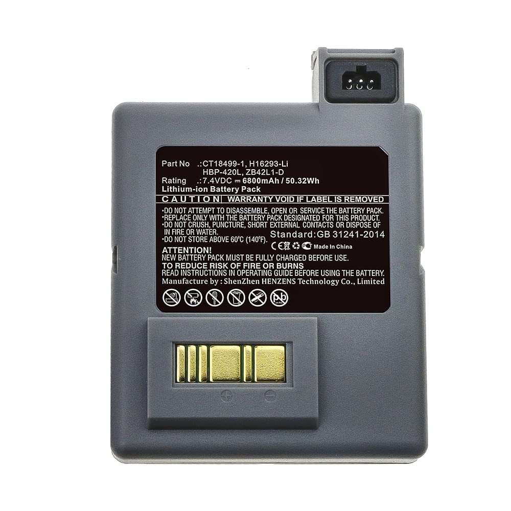 Synergy Digital Printer Battery - Compatible with Zebra CT18499-1 Printer Battery (Li-ion, 7.4V, 6800mAh) | Long-Lasting Replacement Battery for Zebra Printers | Perfect for Warehouse, Retail & Logistics Label Printing