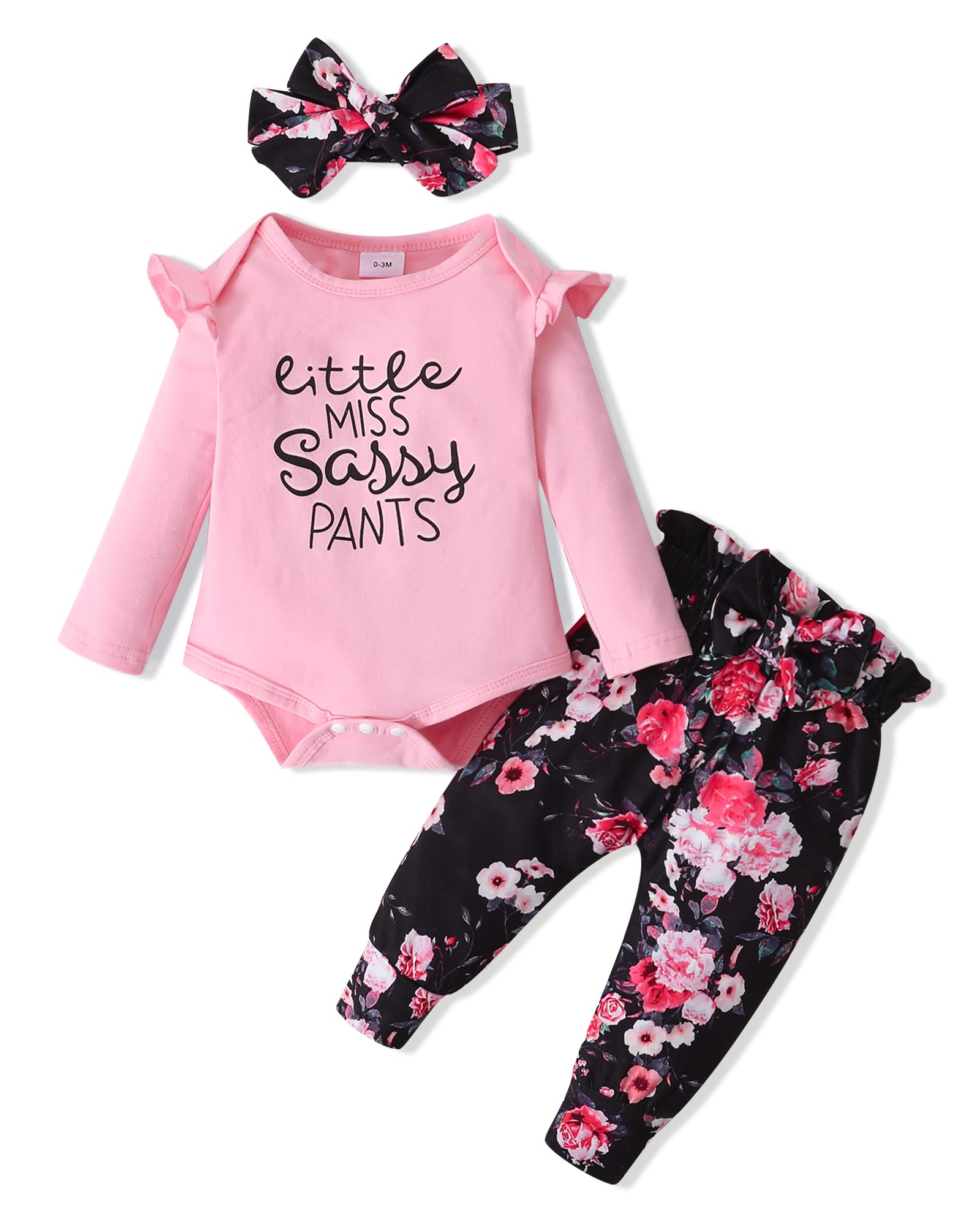 Newborn Baby Girl Clothes Set - Short Sleeve Romper & Long Pants Outfit for Spring & Summer | Soft Infant Outfits for Playtime, Photos & Daily Wear
