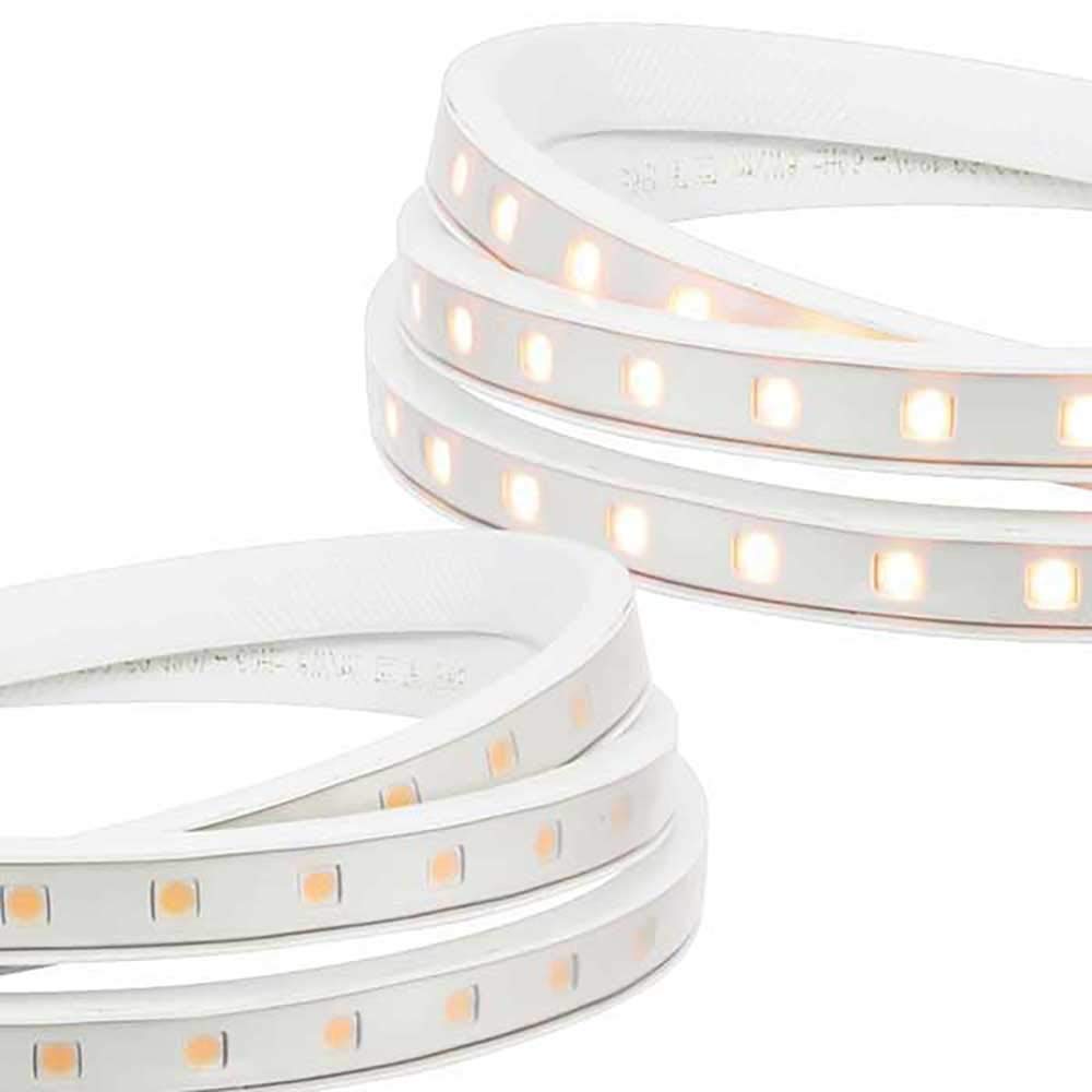 12 Foot Warm White 2700K AC 5050 LED Strip Light - Flexible Indoor/Outdoor Lighting for Home, Kitchen, Bedroom, and Party Decor