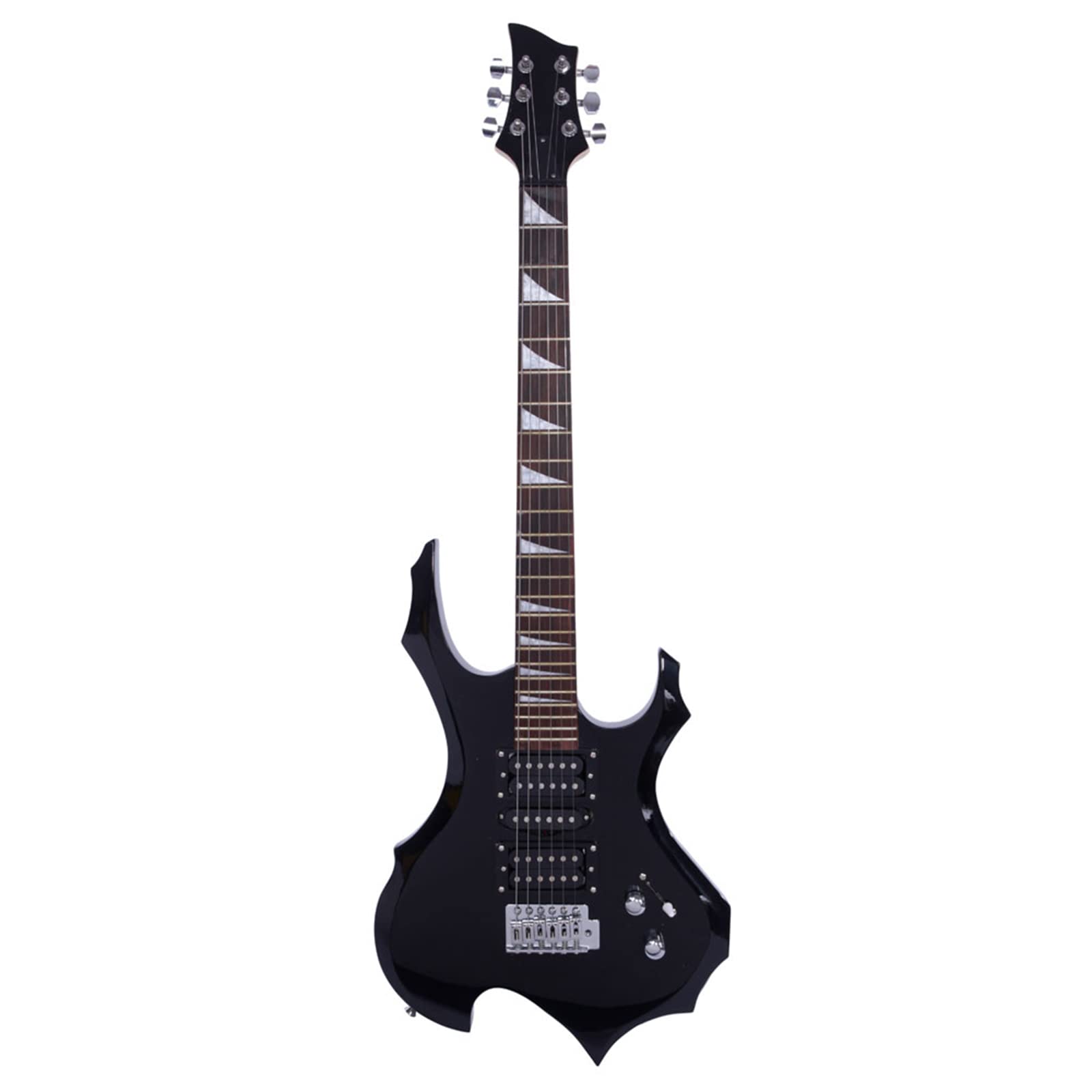 Trlec Flame Electric Guitar for Beginners & Adults - HSH Pickup, Bag, Strap, Paddle, Rocker Cable & Wrench Tool Kit - Perfect for Rock, Metal & Stage Performances (Black)