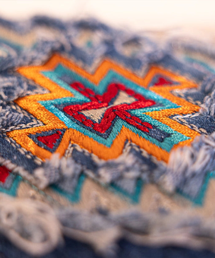Montana West Aztec Denim Sling Bag for Women - Stylish Crossbody Purse with Adjustable Strap, Perfect for Travel, Shopping & Everyday Use