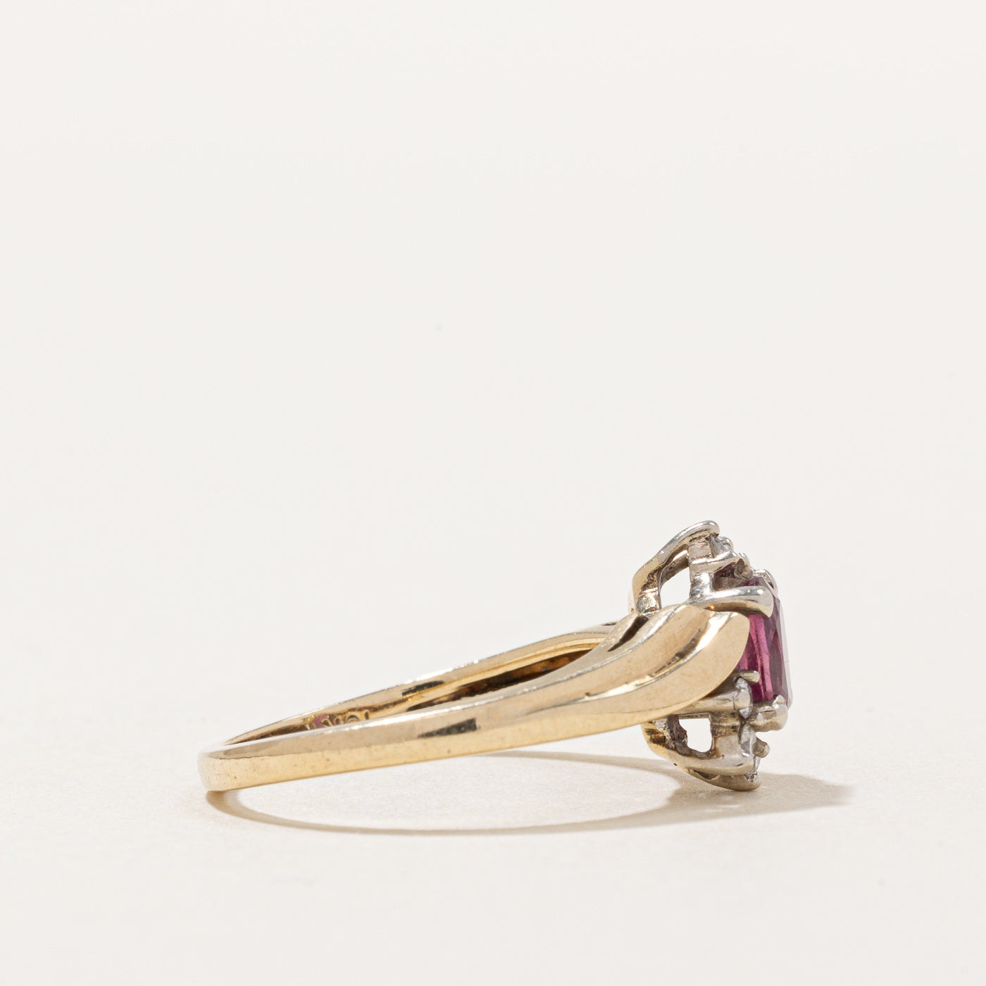 Exquisite Ruby & Diamond Bypass Ring - 0.40ct Natural Ruby & 0.07ctw Diamonds - Size 5 - Perfect for Engagement, Anniversary & Valentine's Day Gifts