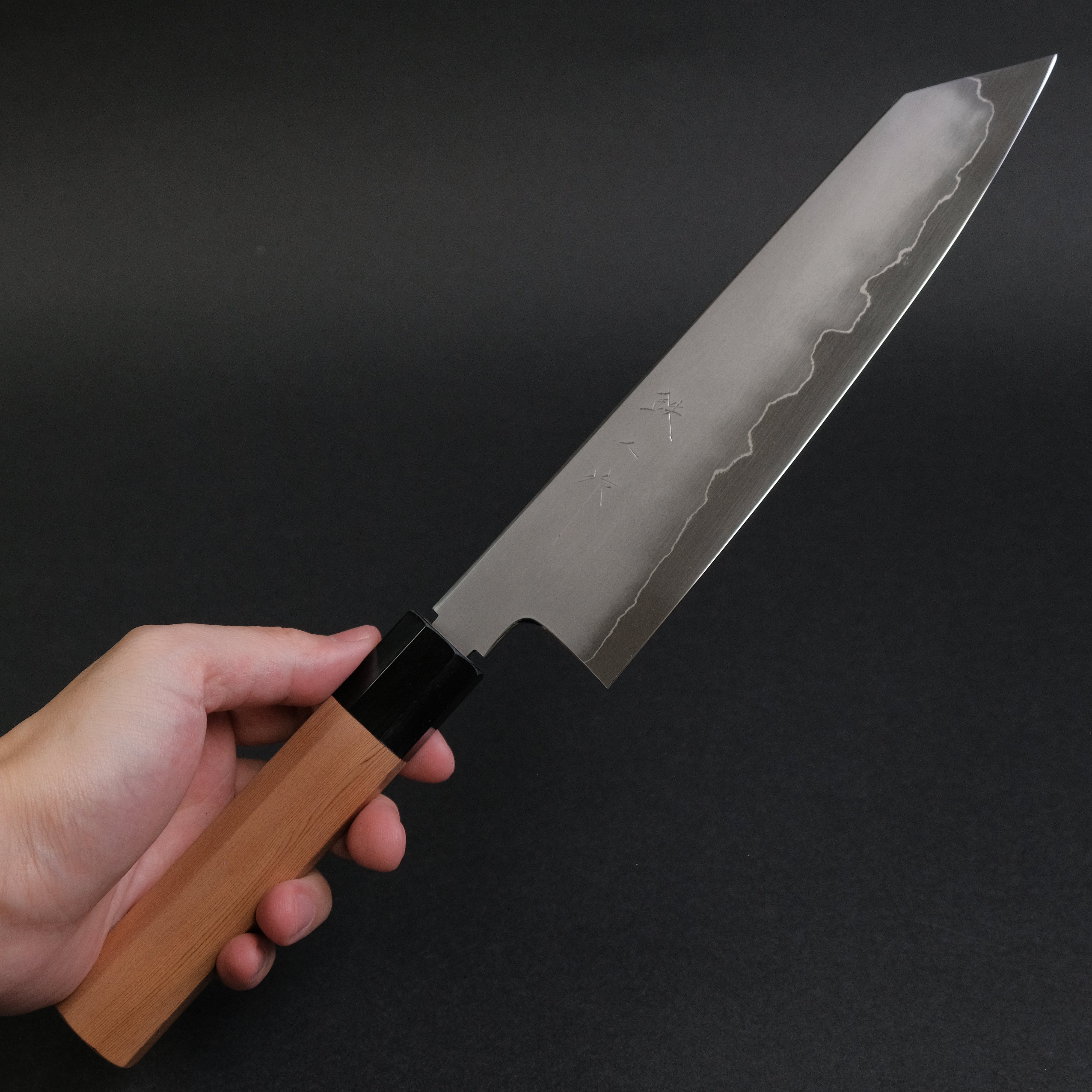 Premium Tetsujin Silver #3 Kasumi Kiritsuke Gyuto 210mm Japanese Chef Knife with Yakusugi Cedar Handle - Perfect for Sushi, Sashimi & Precision Vegetable Cutting