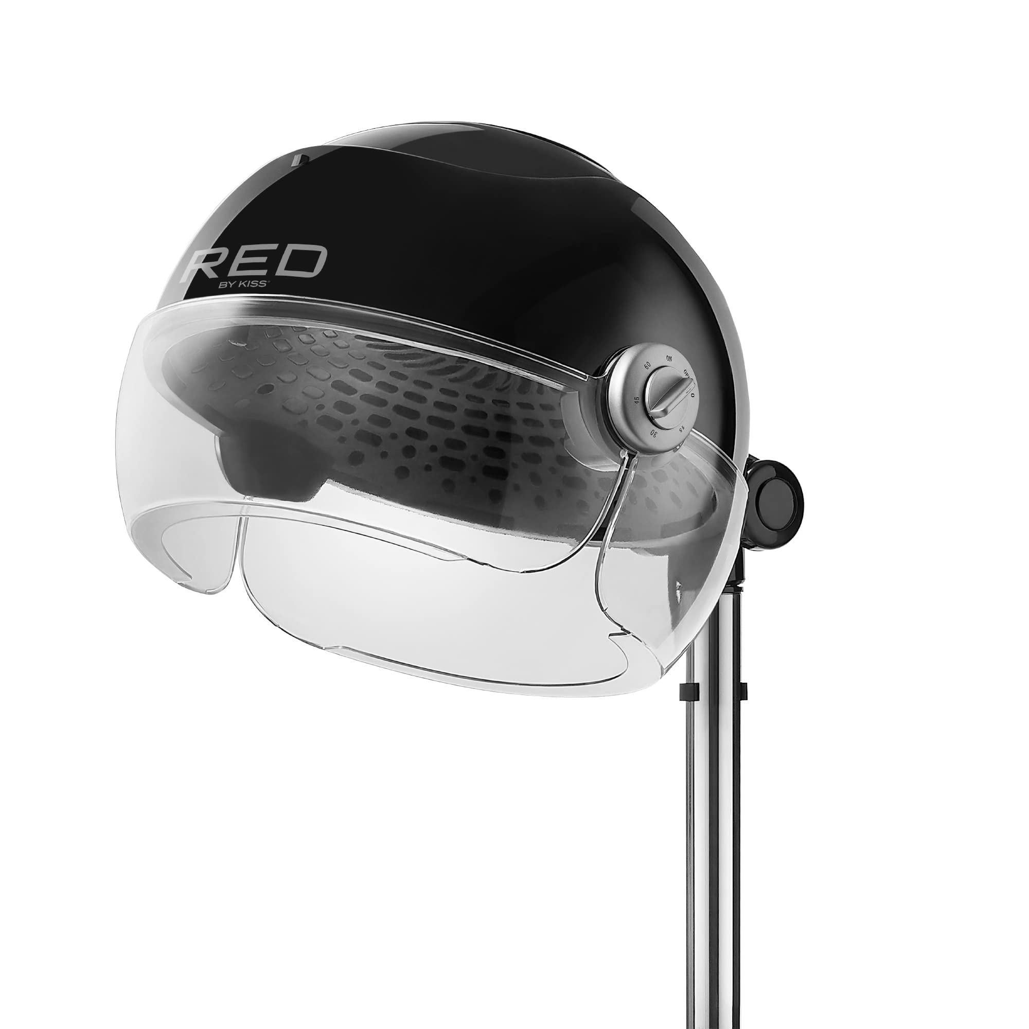 RED by Kiss 3000W Professional Ceramic Hood Hair Dryer with Digital Timer - Adjustable Height, 360° Swivel Wheels, 3 Heat Settings for Fast Drying | Comfortable Salon Hood Design for Home & Professional Use | Perfect for Styling, Perming & Hair Treatments
