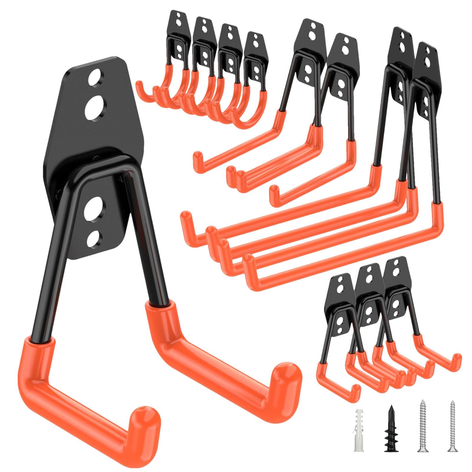 Heavy Duty Garage Hooks - Wall Mounted Steel Utility Hangers for Ladders, Tools & Storage | Durable Garage Organization Solution for Home & Workshop Use